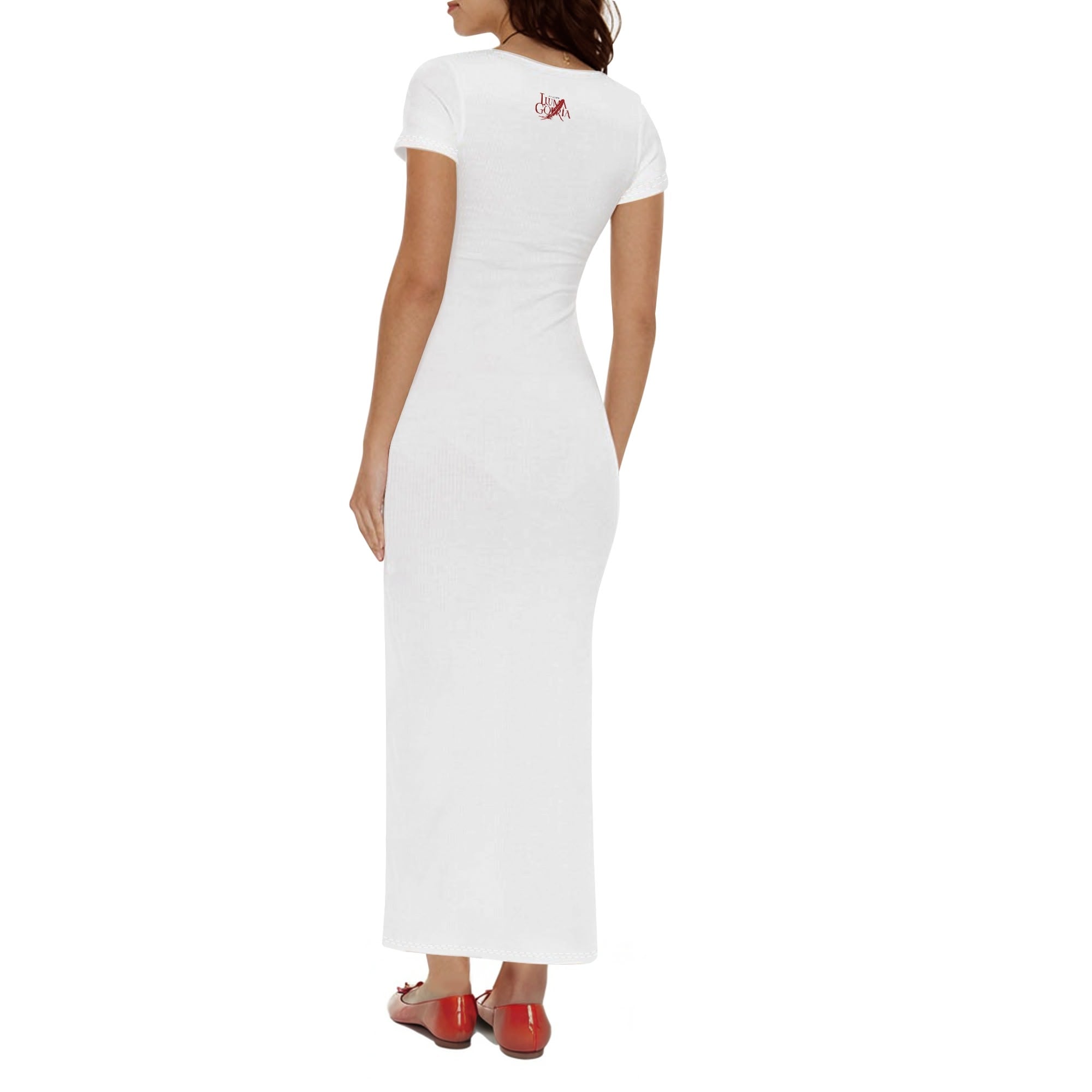 Robe Longue à Manches Courtes en Polyester - Élégance et Confort pour l'Été - Luma Gorria vêtement