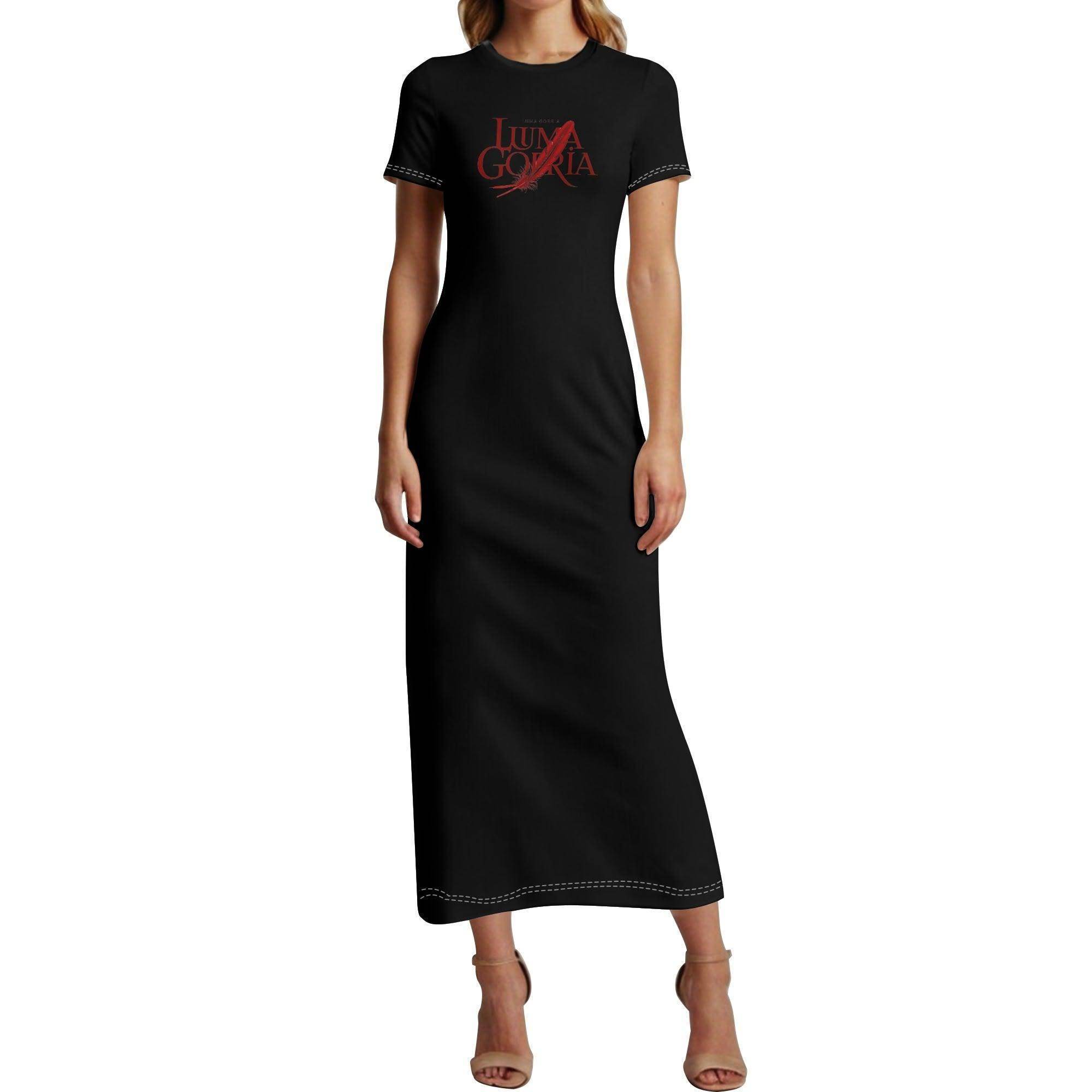 : Robe Longue à Manches Courtes en Polyester - Élégance Décontractée et Confort Estival - Luma Gorria vêtement