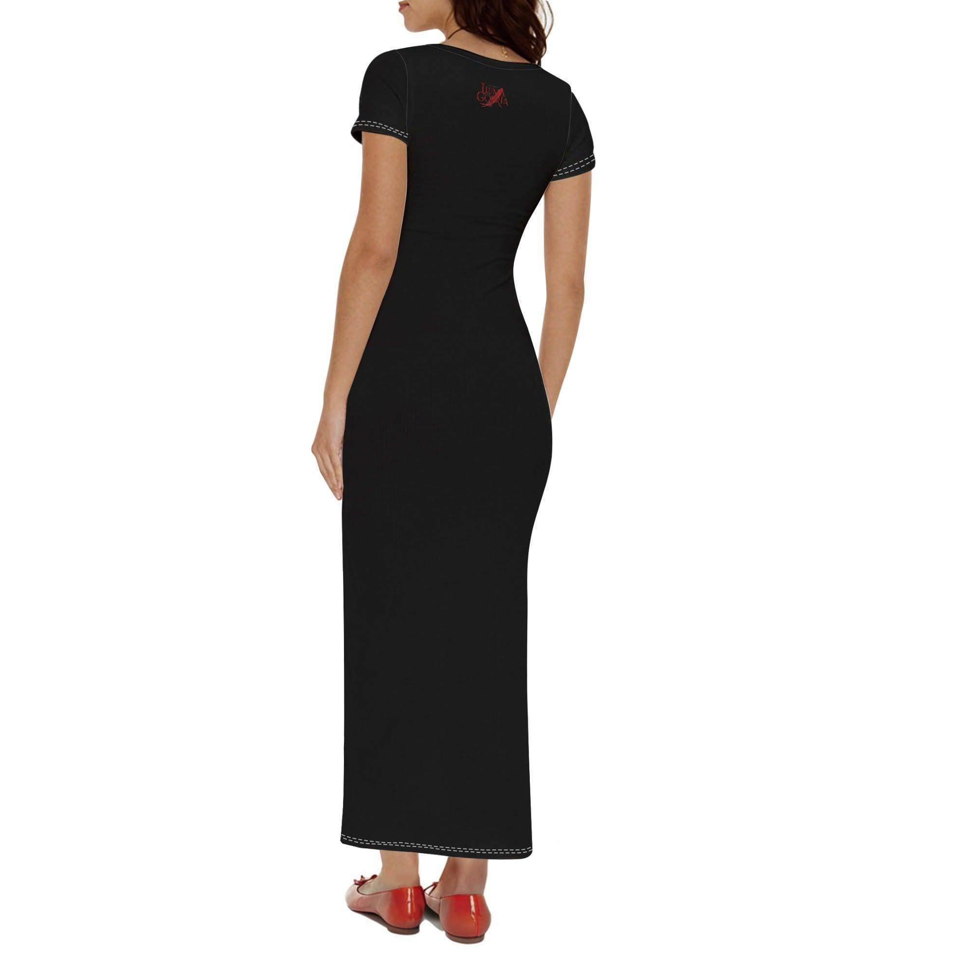 : Robe Longue à Manches Courtes en Polyester - Élégance Décontractée et Confort Estival - Luma Gorria vêtement