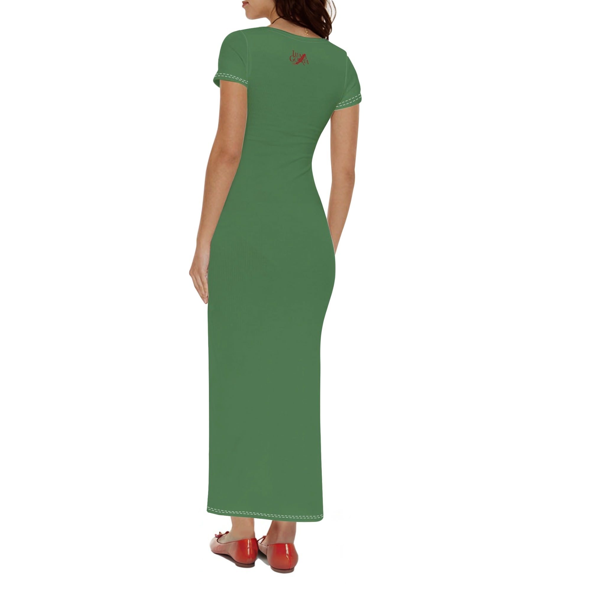 Robe Longue à Manches Courtes en Polyester – Légèreté et Style pour l’Été - Luma Gorria vêtement