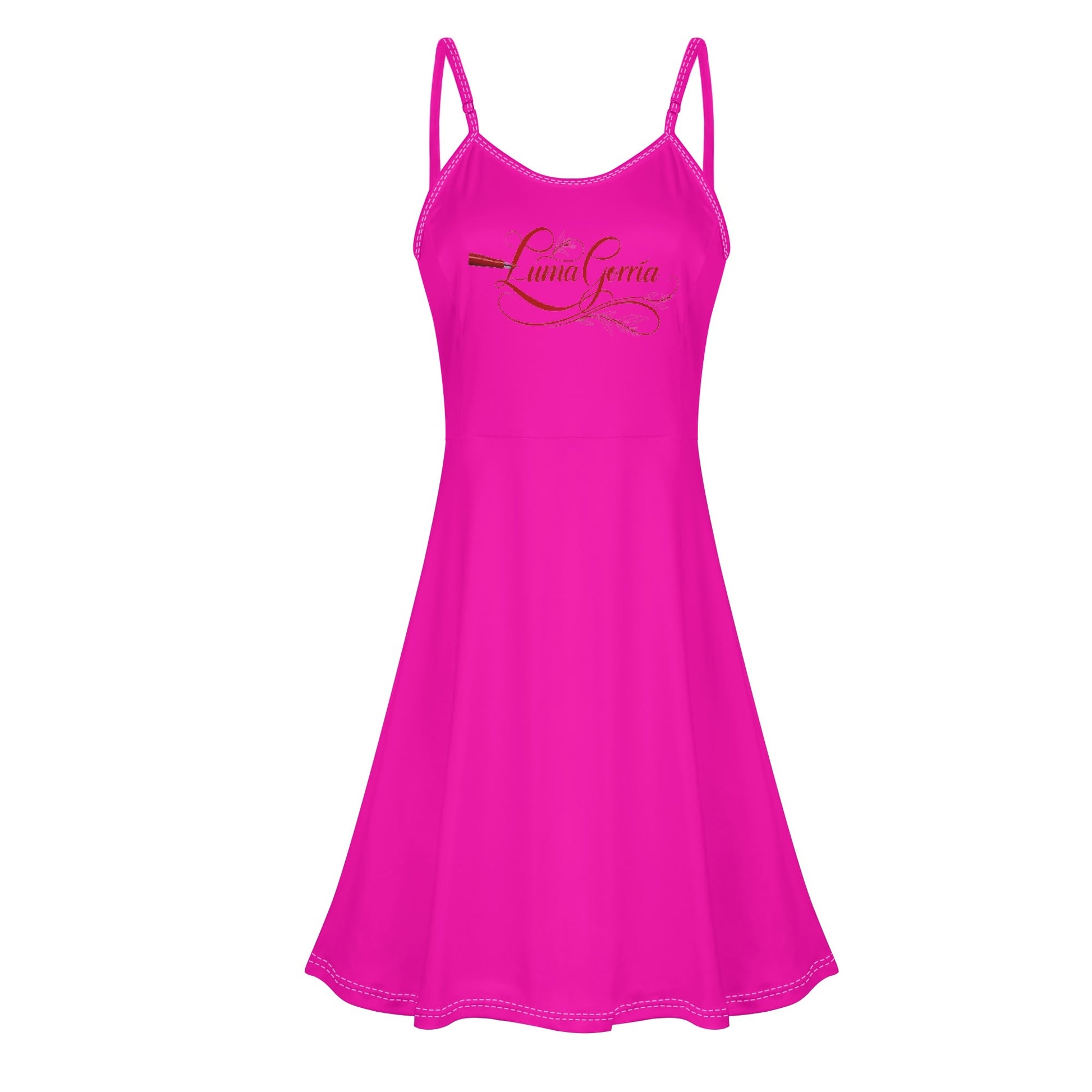 Womens Lounge Sleeveless Adjustable Spaghetti Strap Short Dress Swing Dress - Luma Gorria vêtement