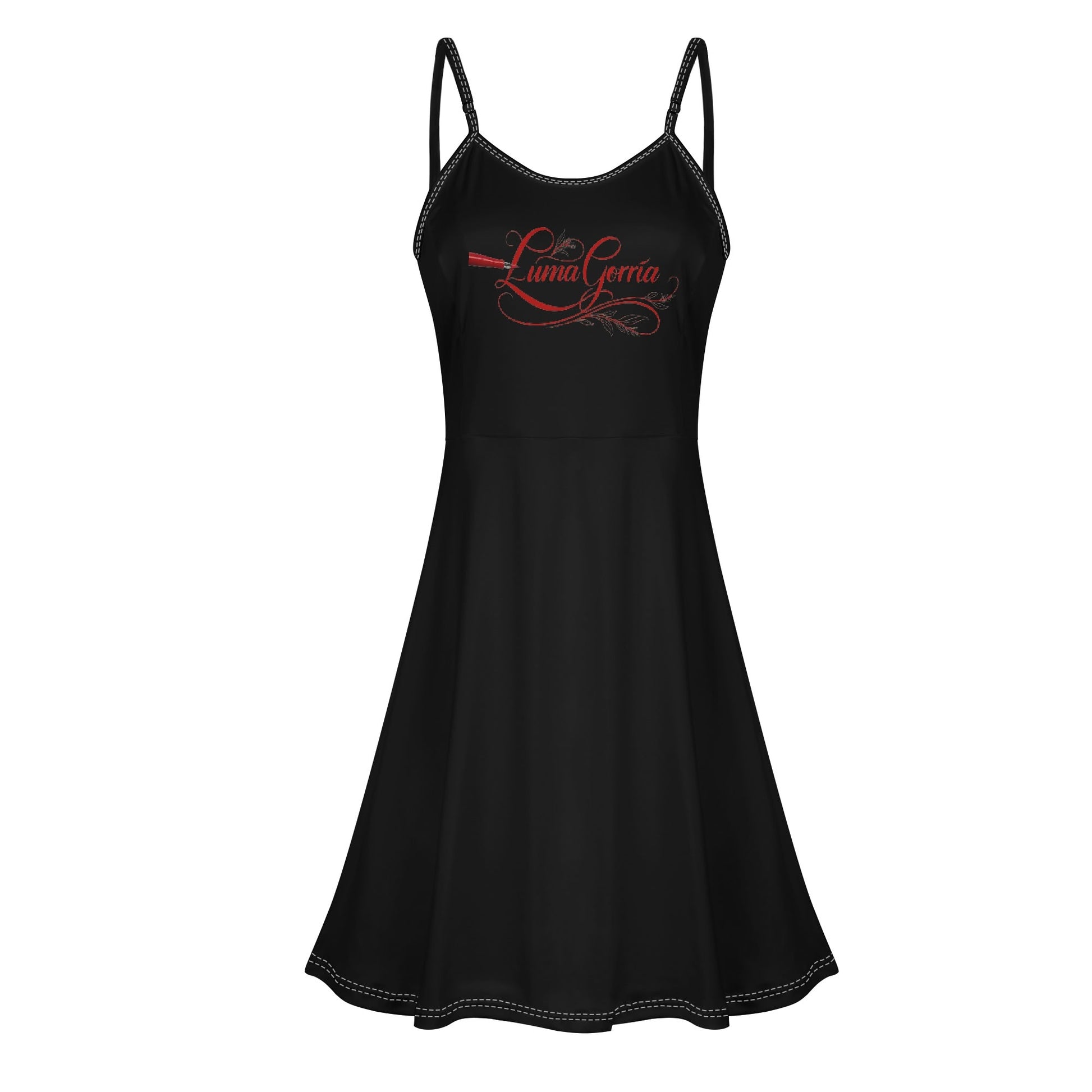 Womens Lounge Sleeveless Adjustable Spaghetti Strap Short Dress Swing Dress - Luma Gorria vêtement