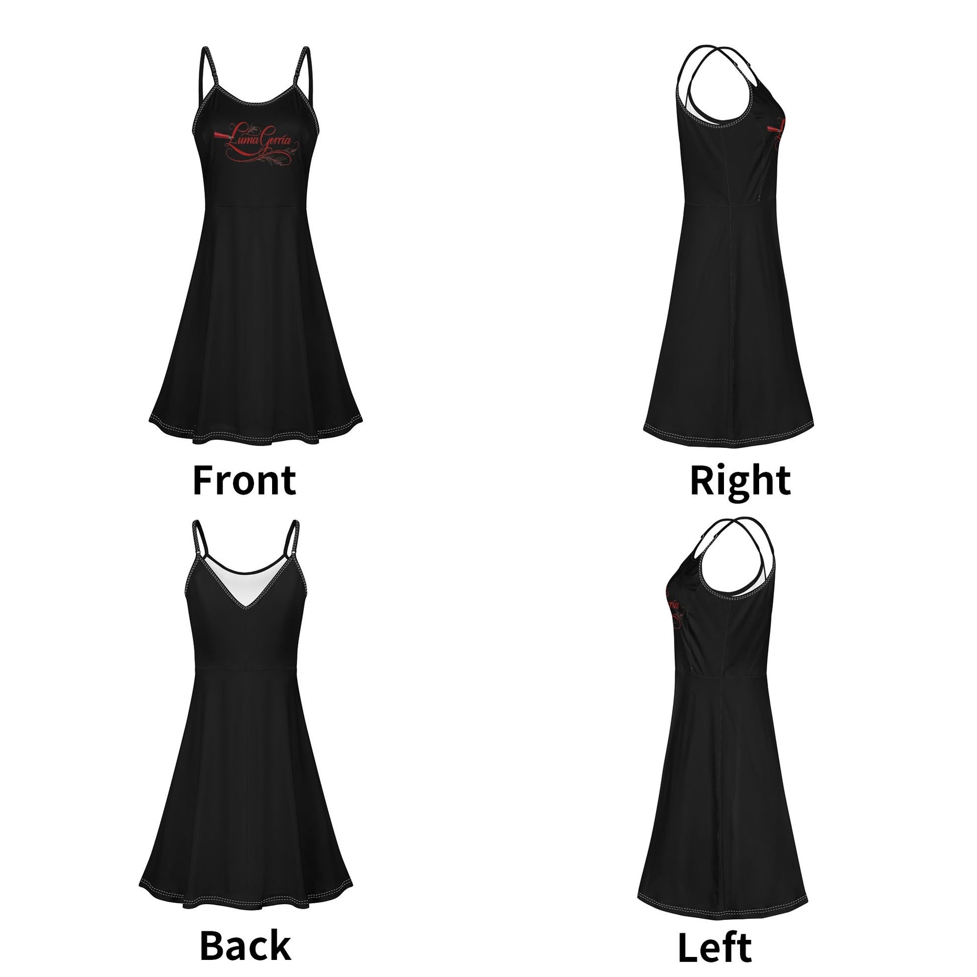 Womens Lounge Sleeveless Adjustable Spaghetti Strap Short Dress Swing Dress - Luma Gorria vêtement