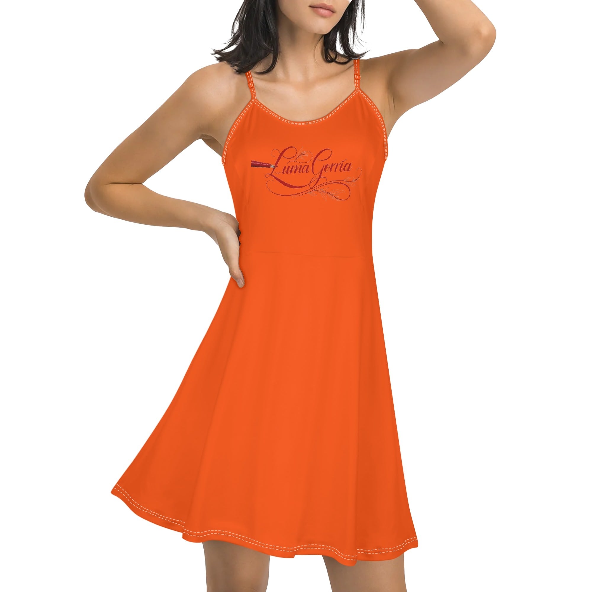 Womens Lounge Sleeveless Adjustable Spaghetti Strap Short Dress Swing Dress - Luma Gorria vêtement