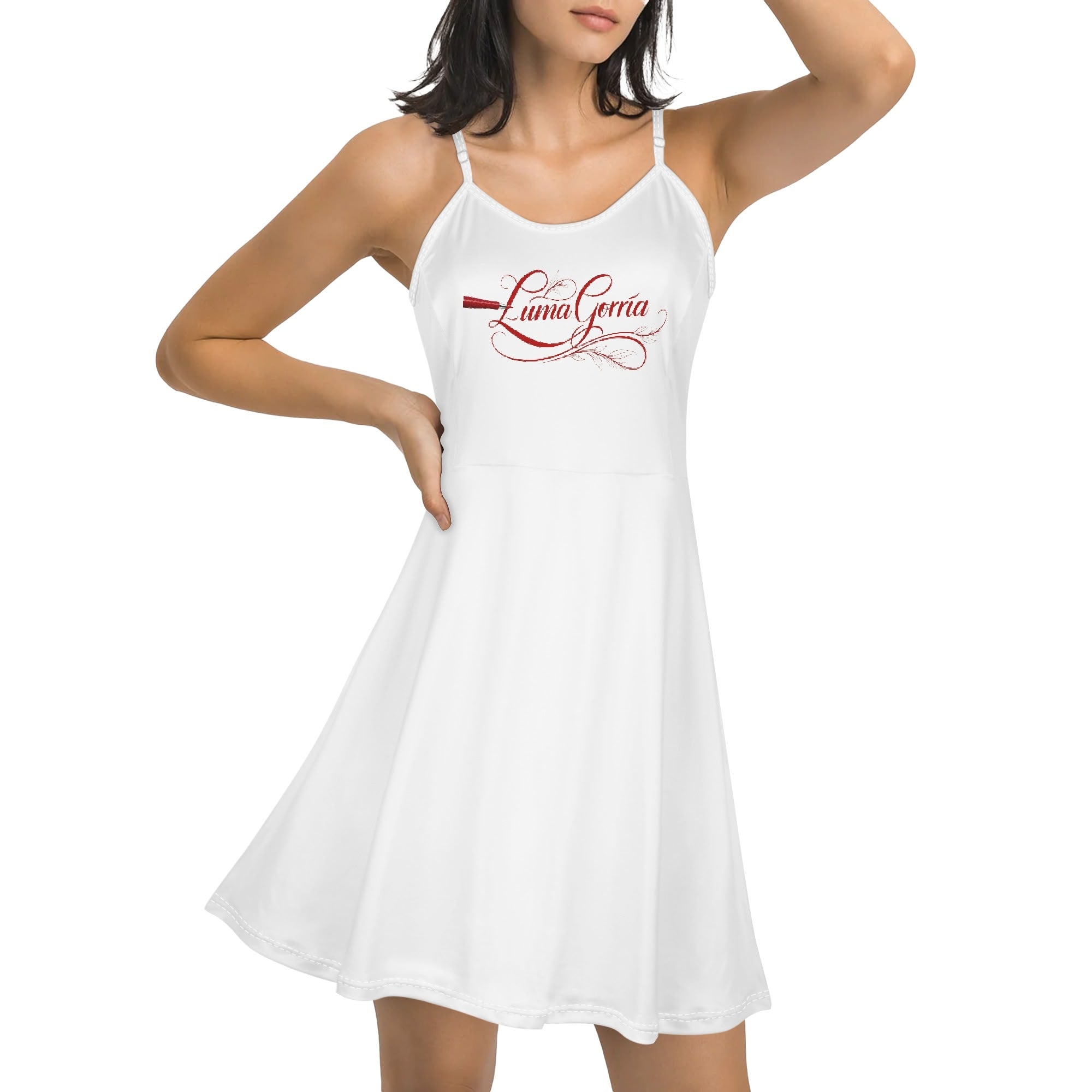 Womens Lounge Sleeveless Adjustable Spaghetti Strap Short Dress Swing Dress - Luma Gorria vêtement