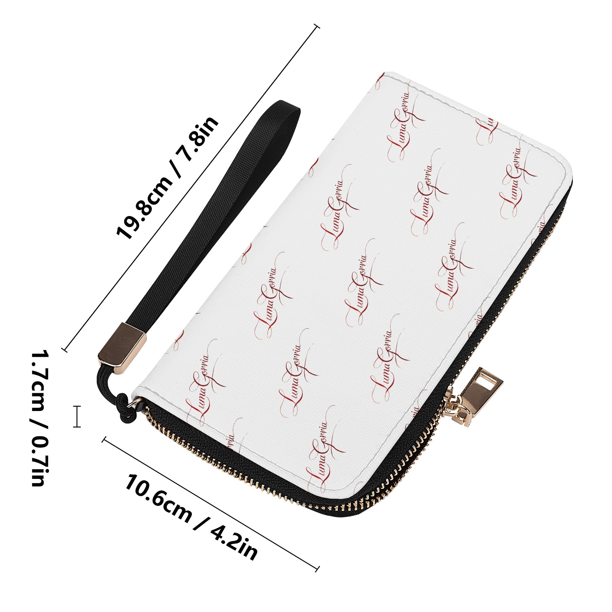 Portefeuille zippé en cuir synthétique avec bandoulière, pratique et chic