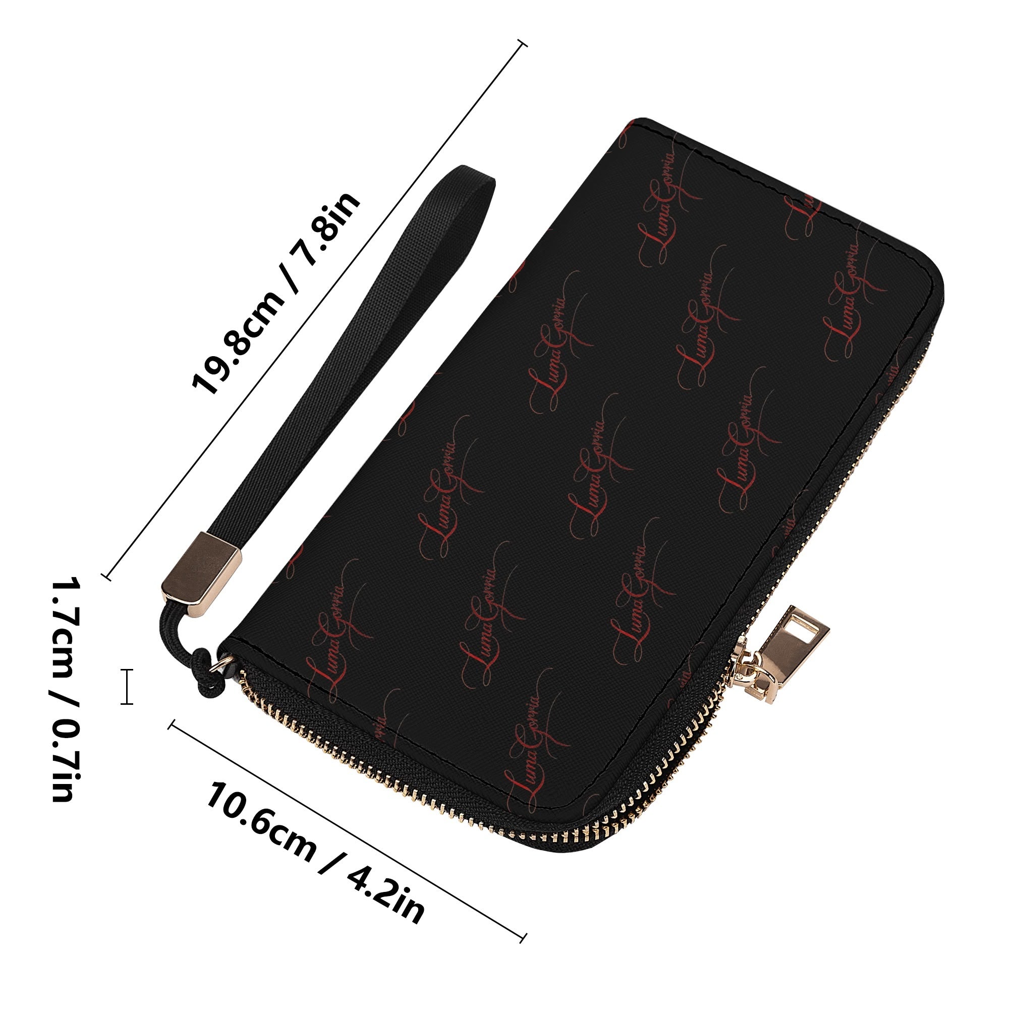 Portefeuille zippé en cuir synthétique avec bandoulière, pratique et chic
