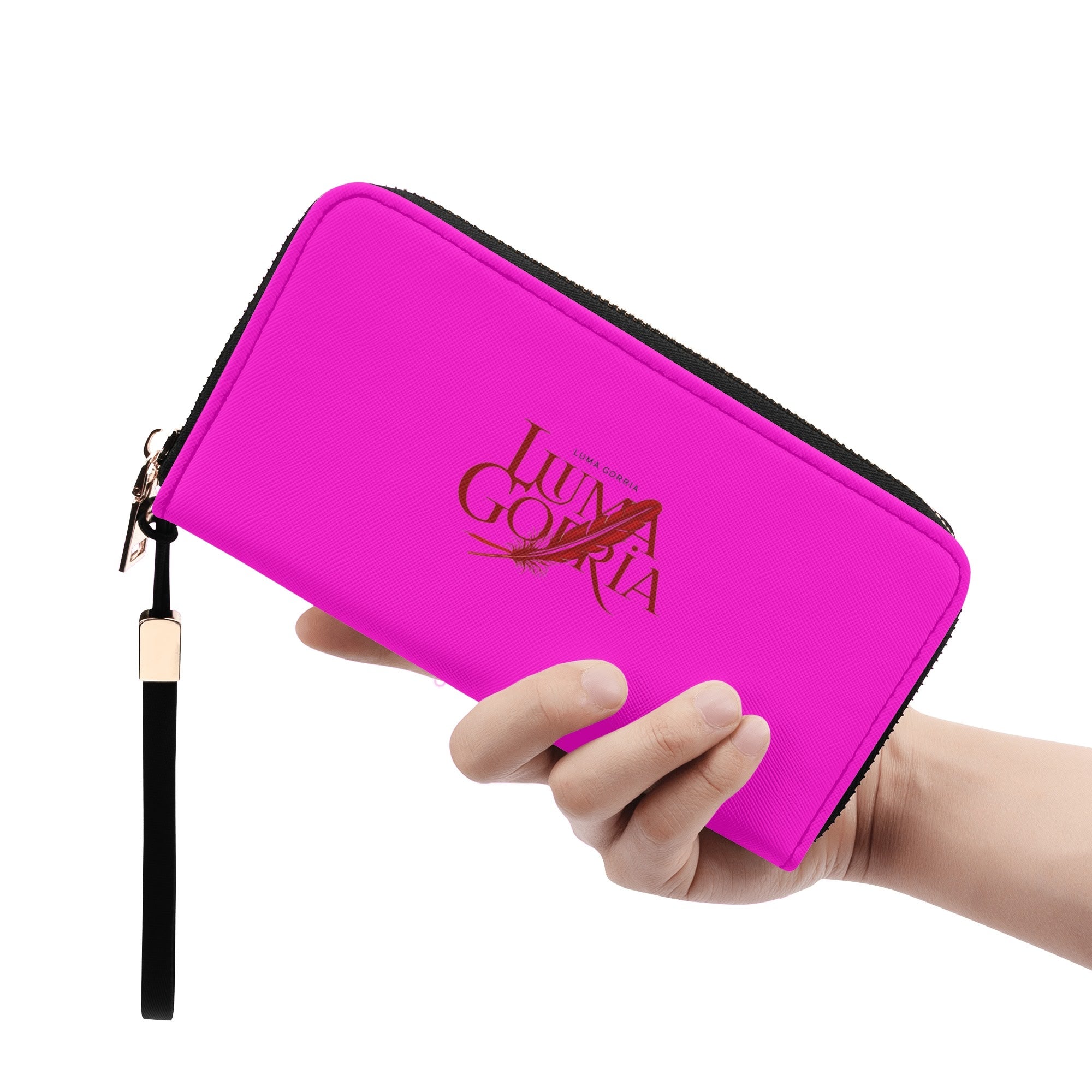 Portefeuille zippé en cuir synthétique avec bandoulière, pratique et chic