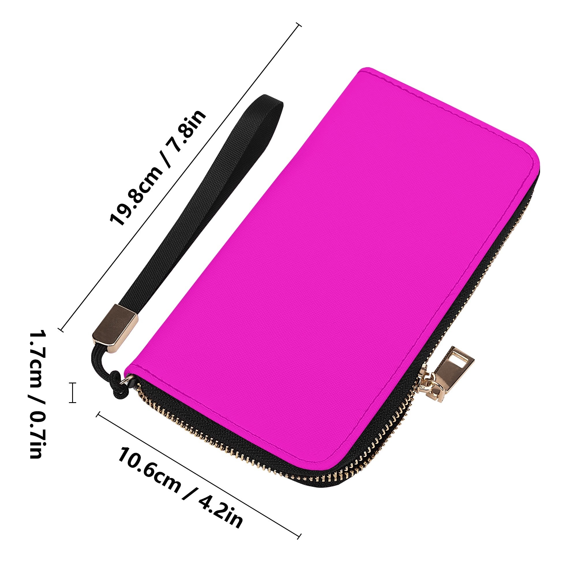 Portefeuille zippé en cuir synthétique avec bandoulière, pratique et chic