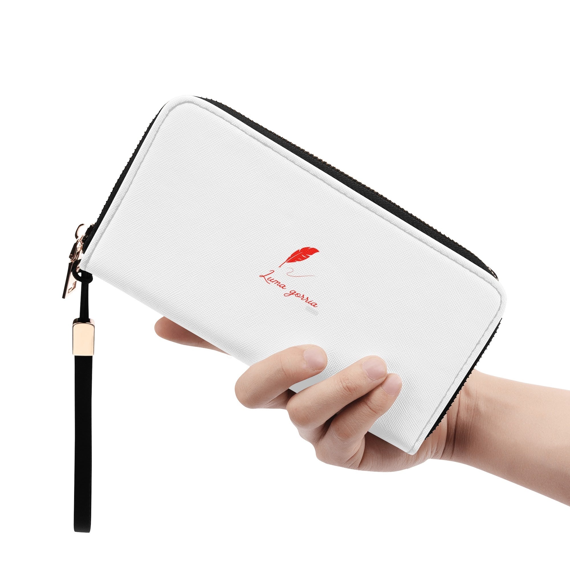 Portefeuille zippé en cuir synthétique avec bandoulière, pratique et chic