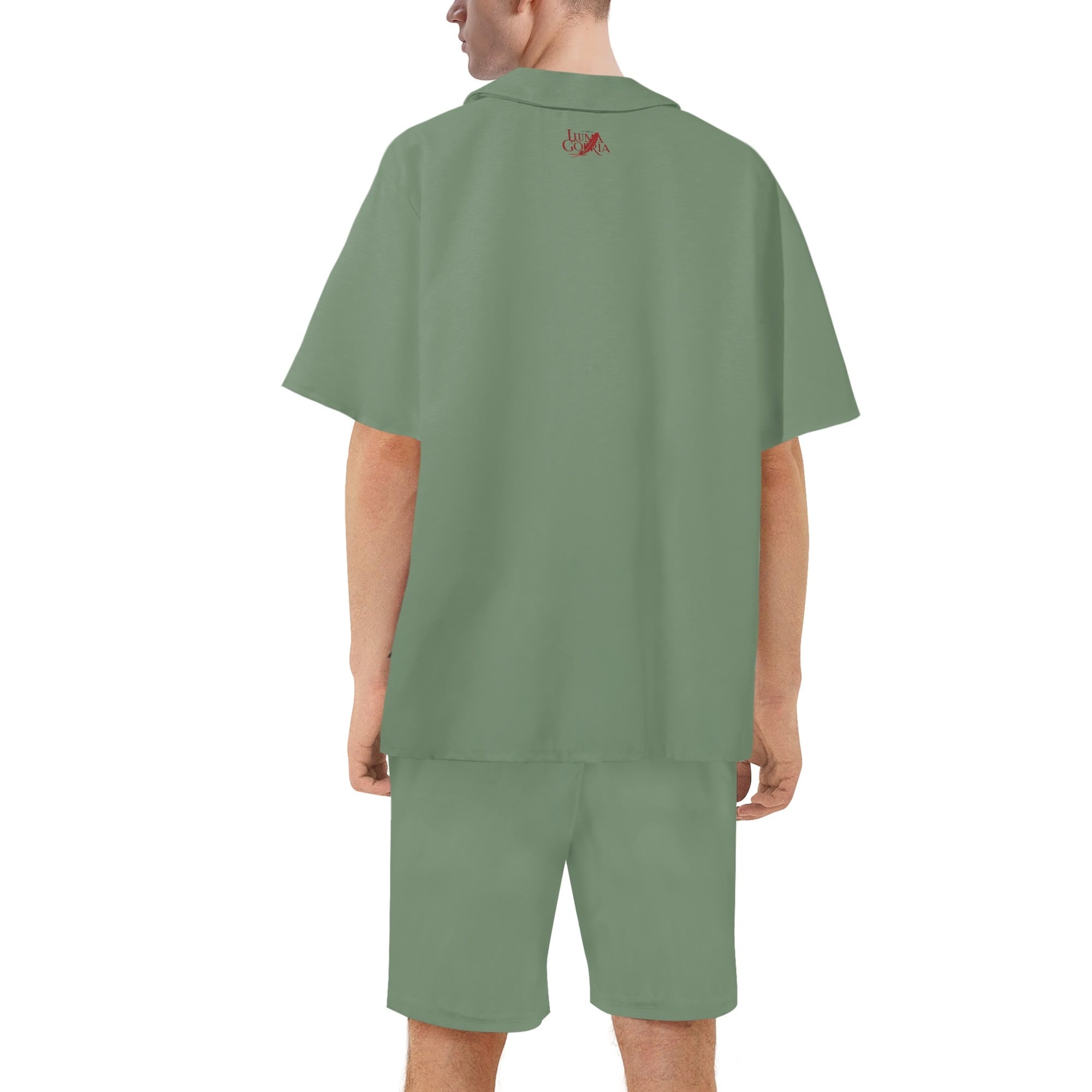 Mens Regular Fit Hawaiian Short Sleeve Shirt and Shorts Set