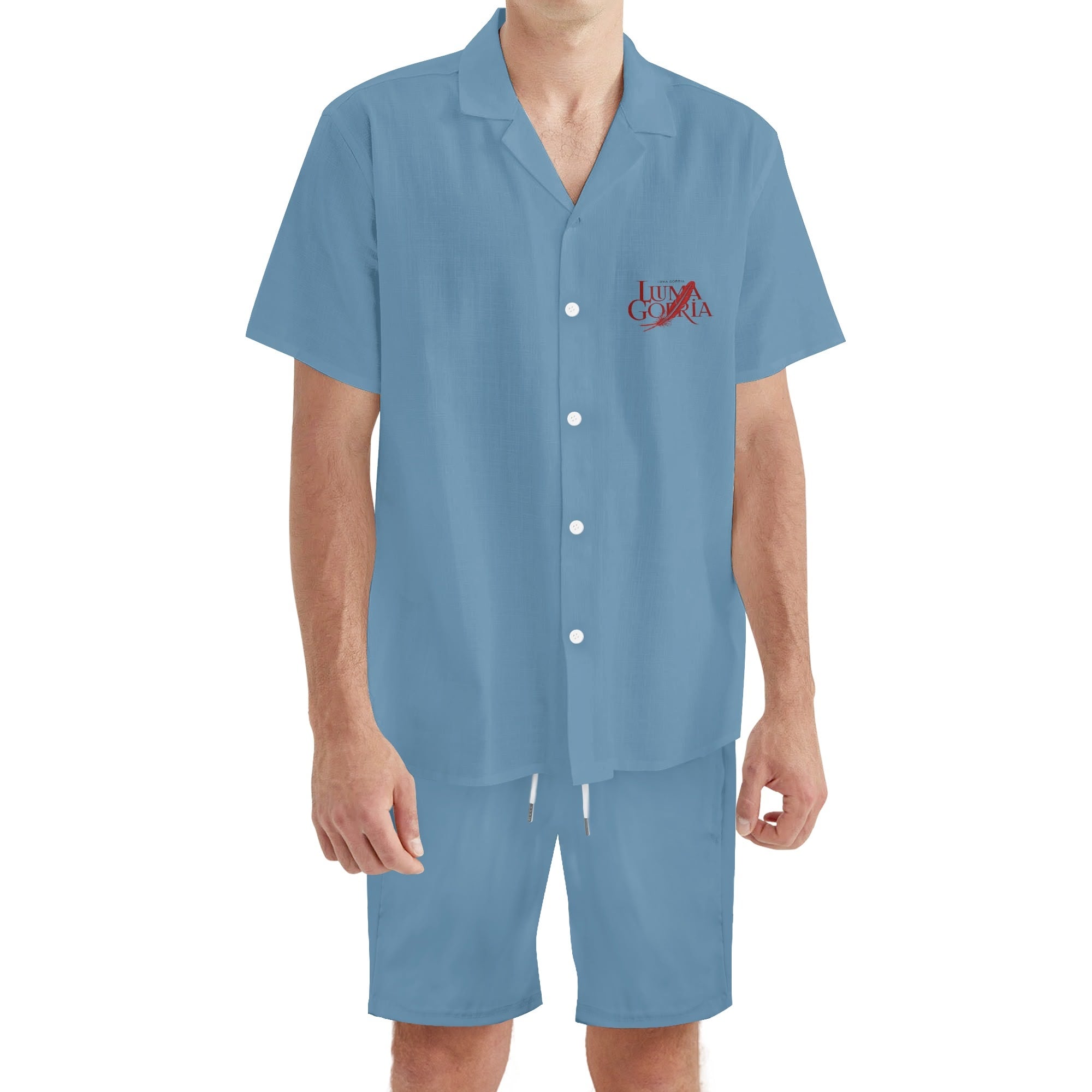 Mens Regular Fit Hawaiian Short Sleeve Shirt and Shorts Set
