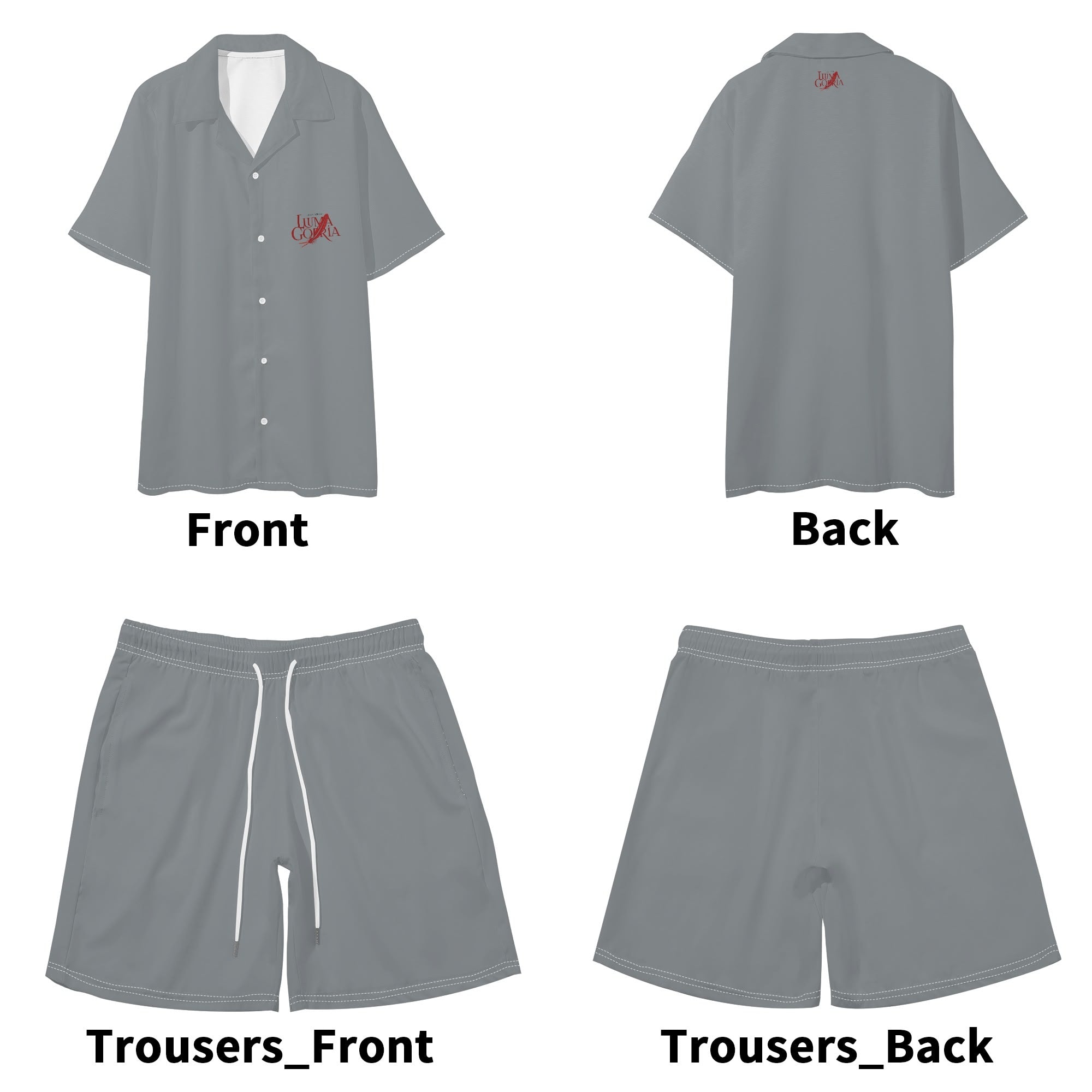 Mens Regular Fit Hawaiian Short Sleeve Shirt and Shorts Set