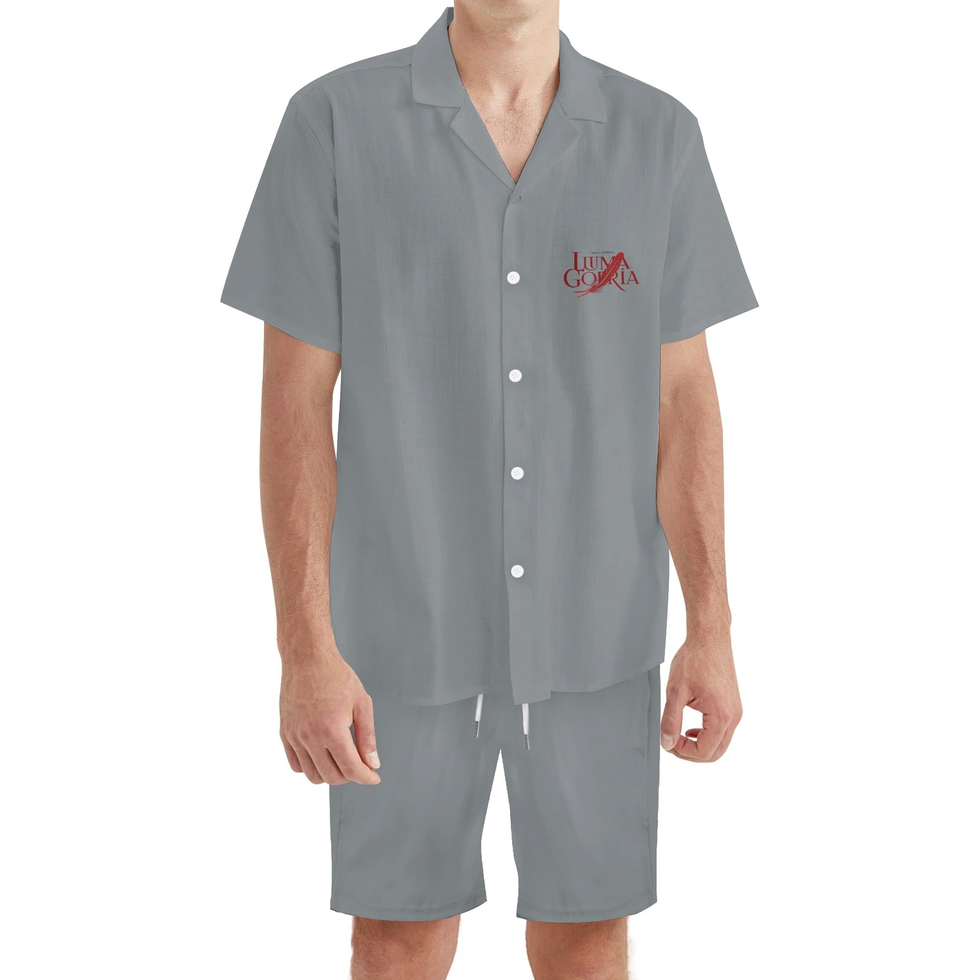 Mens Regular Fit Hawaiian Short Sleeve Shirt and Shorts Set