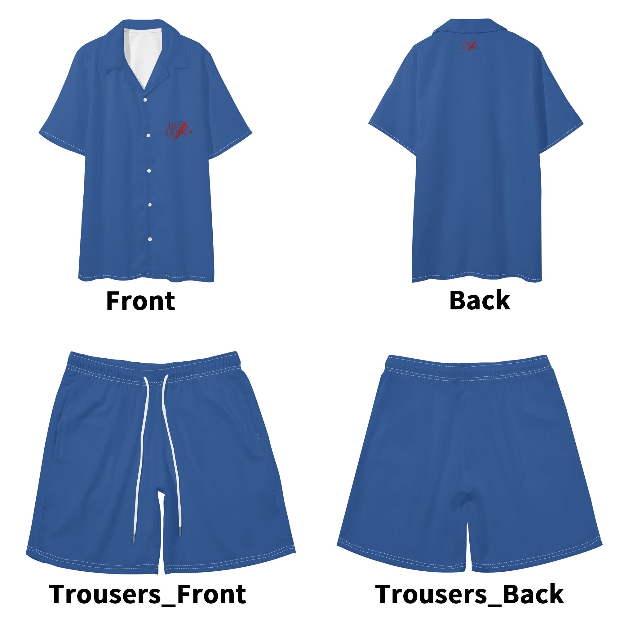 Mens Regular Fit Hawaiian Short Sleeve Shirt and Shorts Set