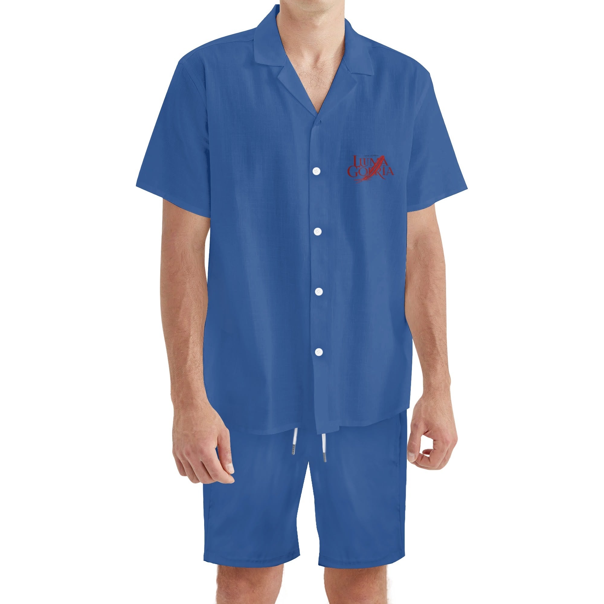Mens Regular Fit Hawaiian Short Sleeve Shirt and Shorts Set