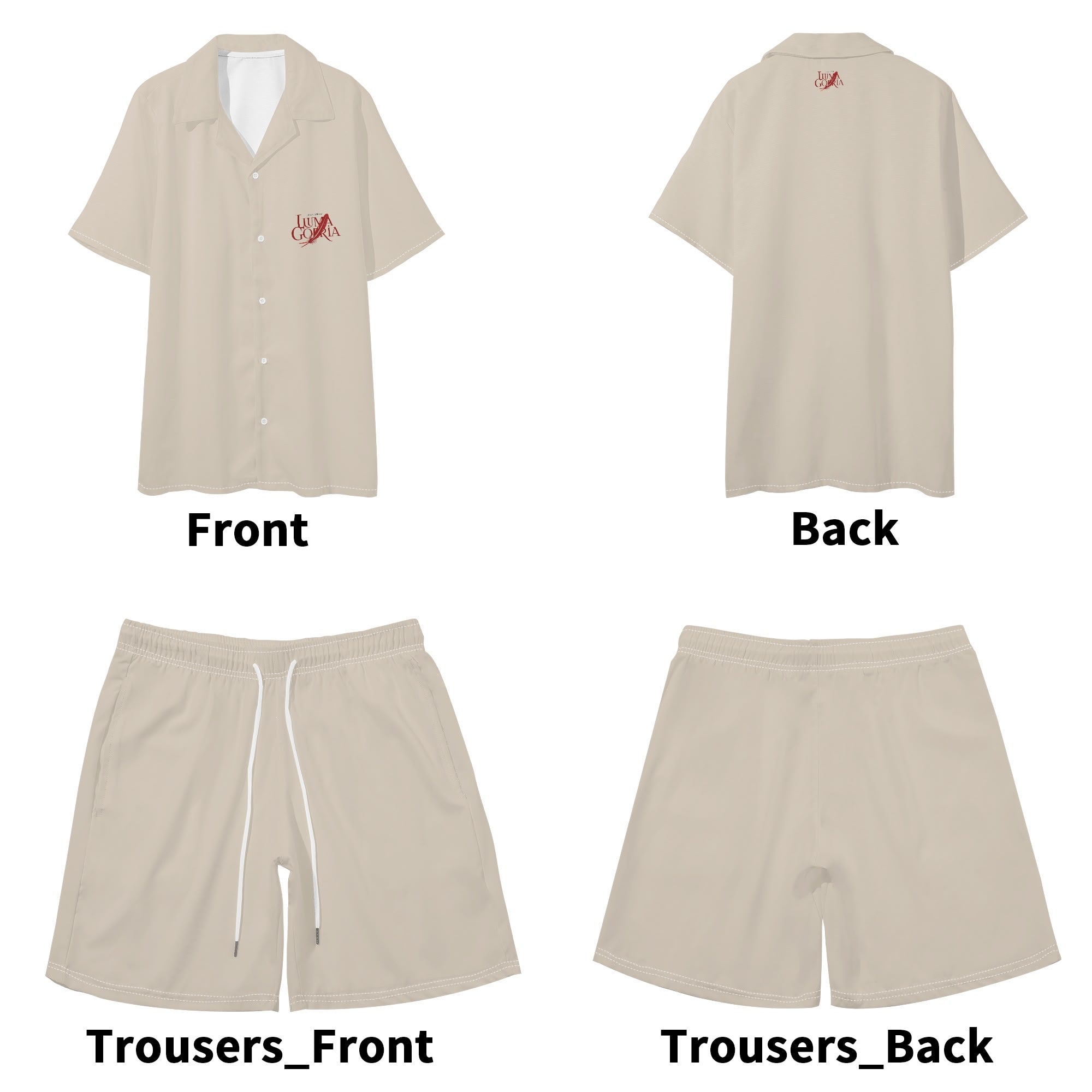 Mens Regular Fit Hawaiian Short Sleeve Shirt and Shorts Set