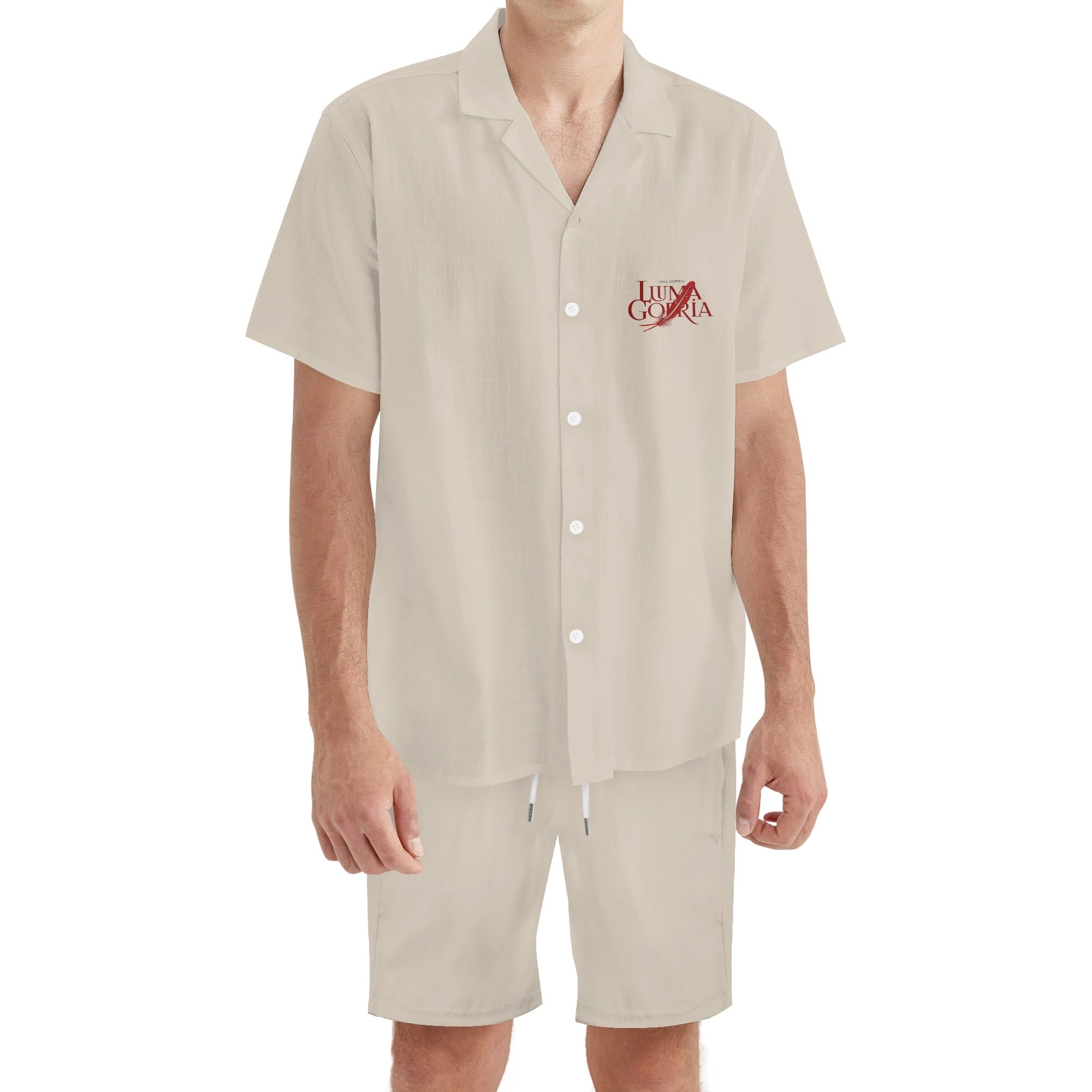 Mens Regular Fit Hawaiian Short Sleeve Shirt and Shorts Set