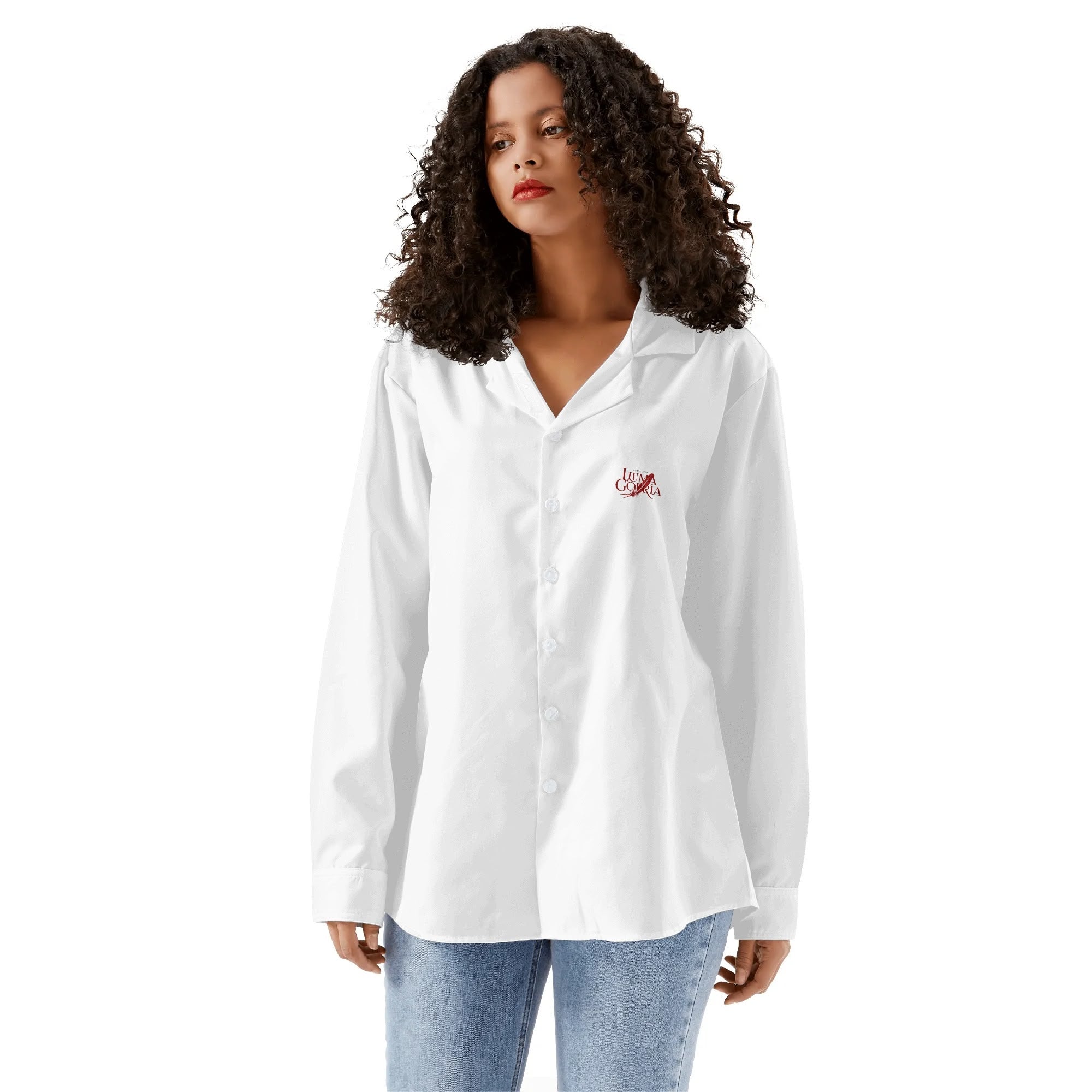 Womens Casual Long Sleeve Button Down Shirt popcustoms 28.38  Luma Gorria vêtement