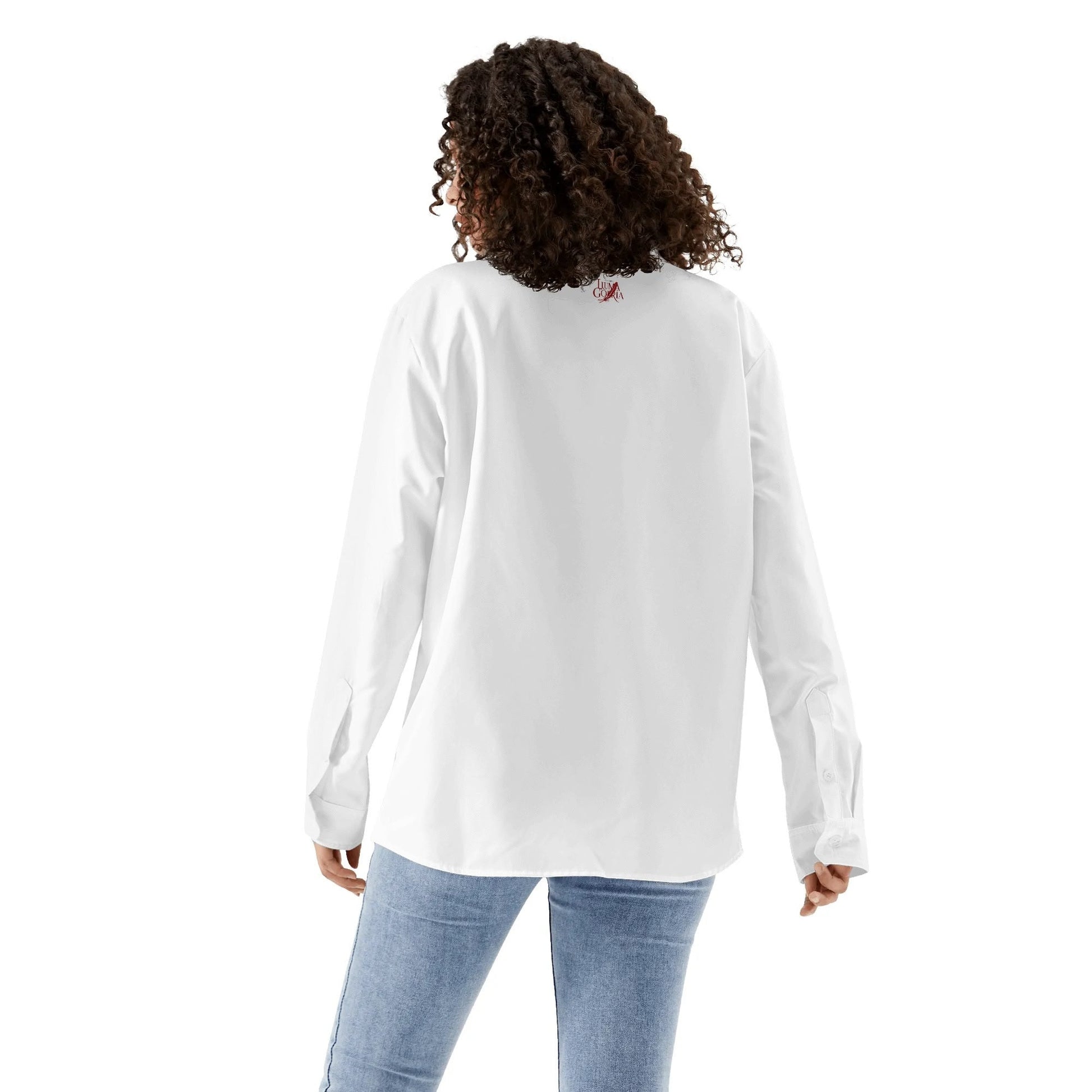 Womens Casual Long Sleeve Button Down Shirt popcustoms   Luma Gorria vêtement