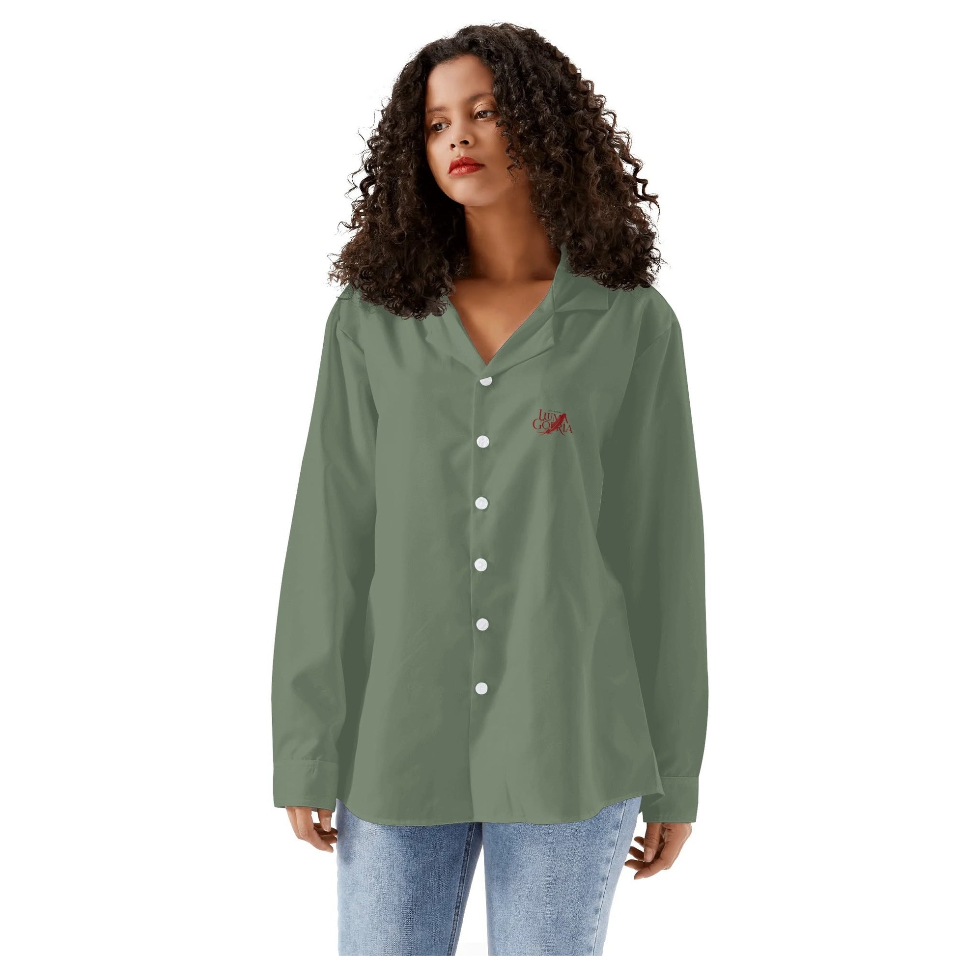Womens Casual Long Sleeve Button Down Shirt popcustoms 28.38  Luma Gorria vêtement