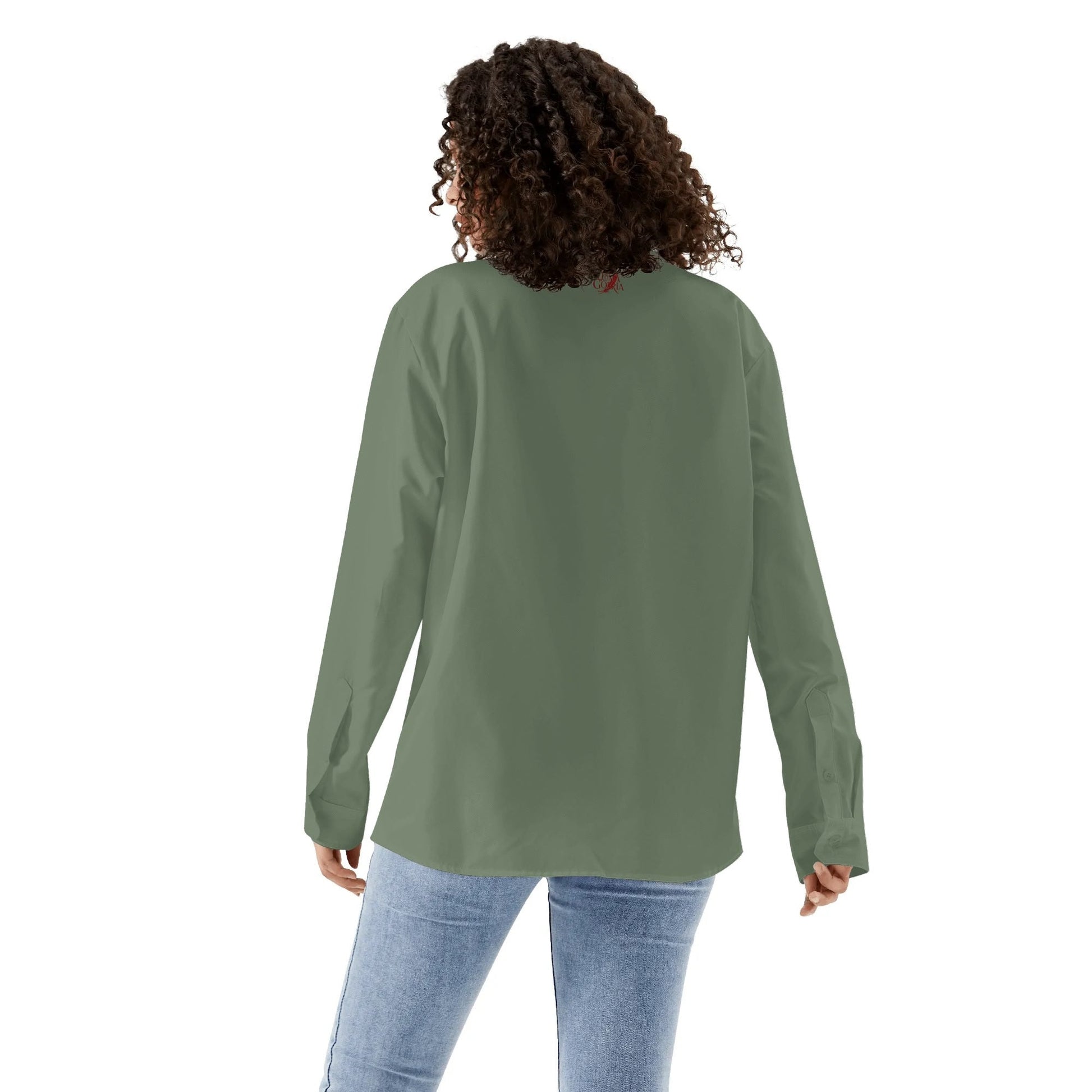Womens Casual Long Sleeve Button Down Shirt popcustoms   Luma Gorria vêtement