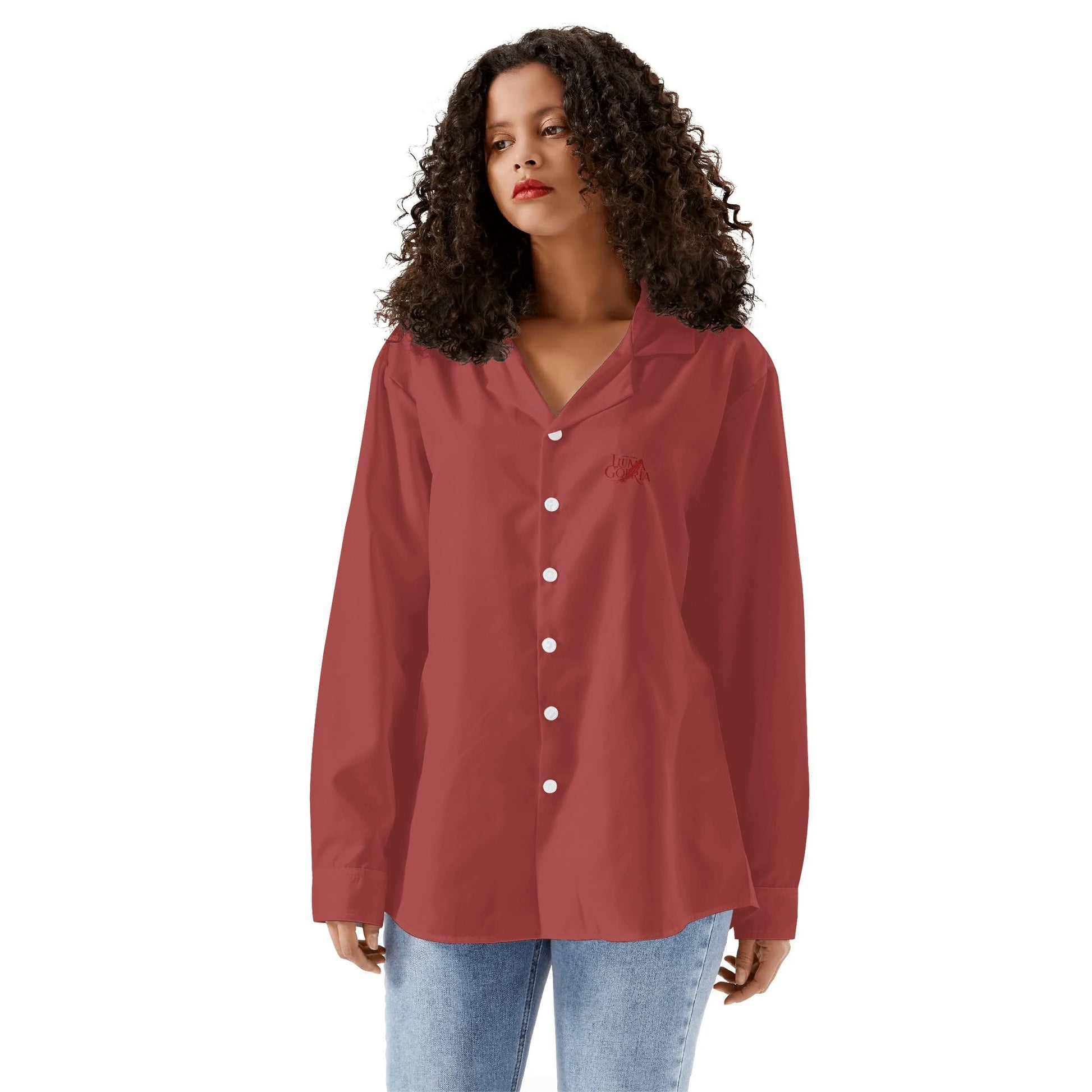 Womens Casual Long Sleeve Button Down Shirt popcustoms 28.38  Luma Gorria vêtement