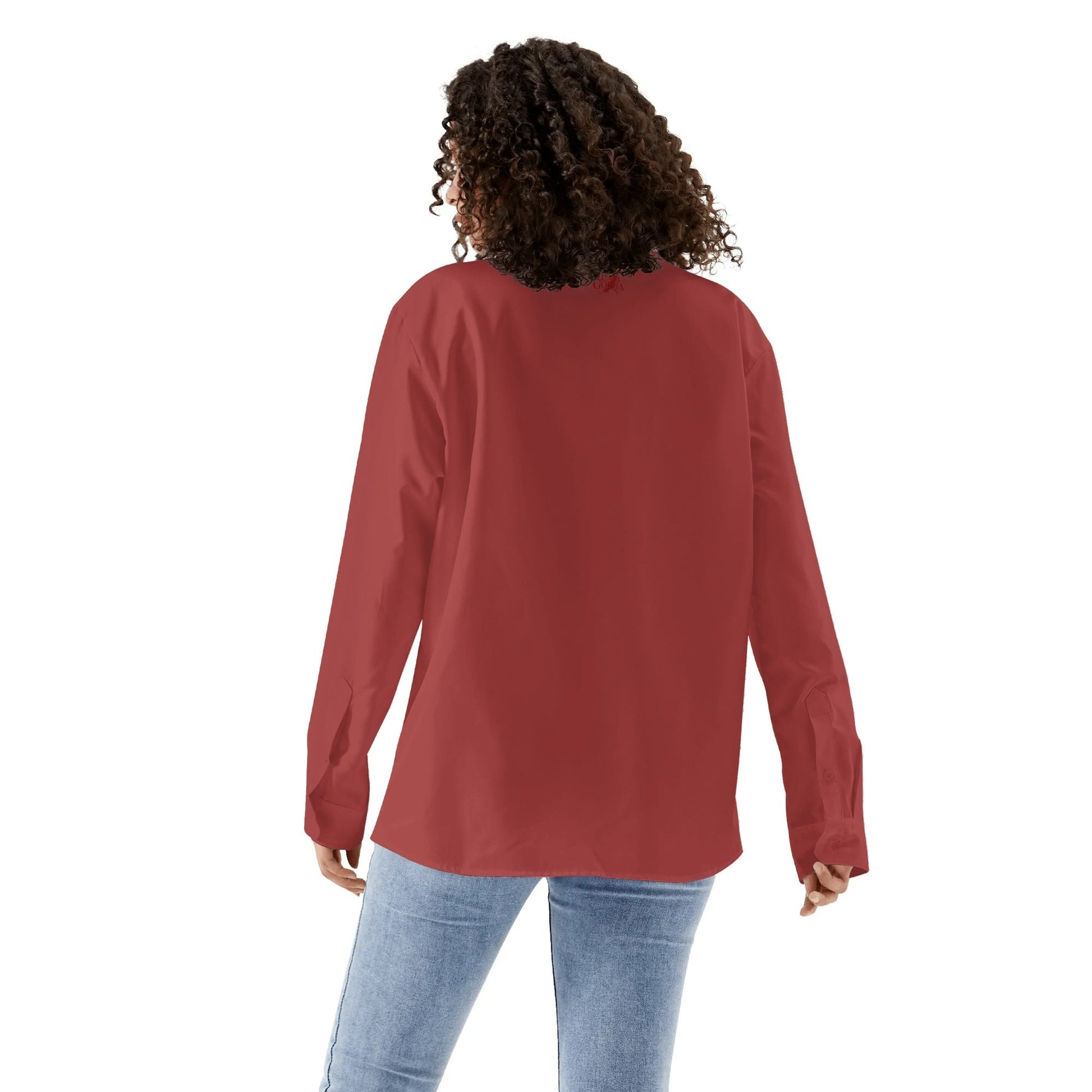 Womens Casual Long Sleeve Button Down Shirt popcustoms   Luma Gorria vêtement