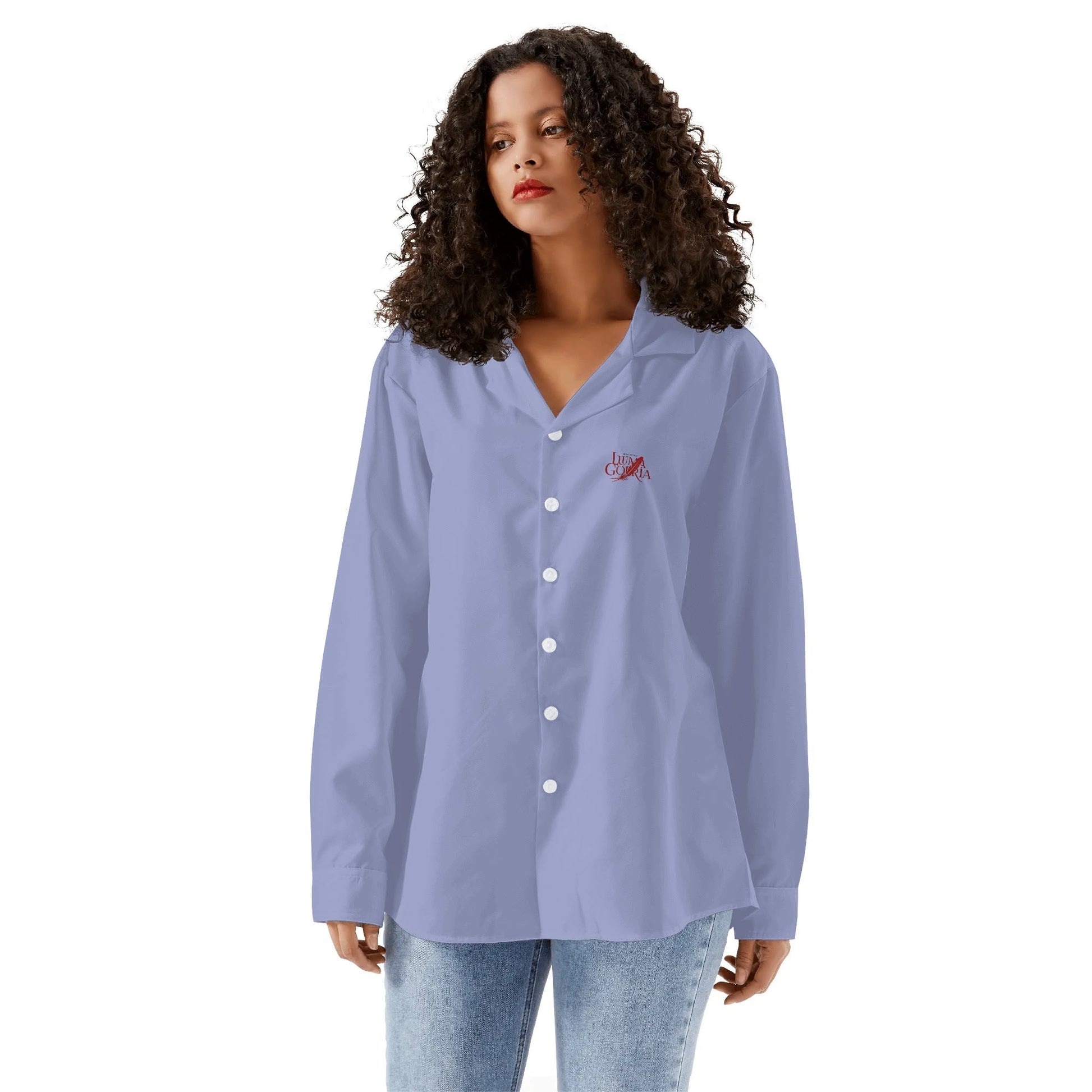 Womens Casual Long Sleeve Button Down Shirt popcustoms 28.38  Luma Gorria vêtement