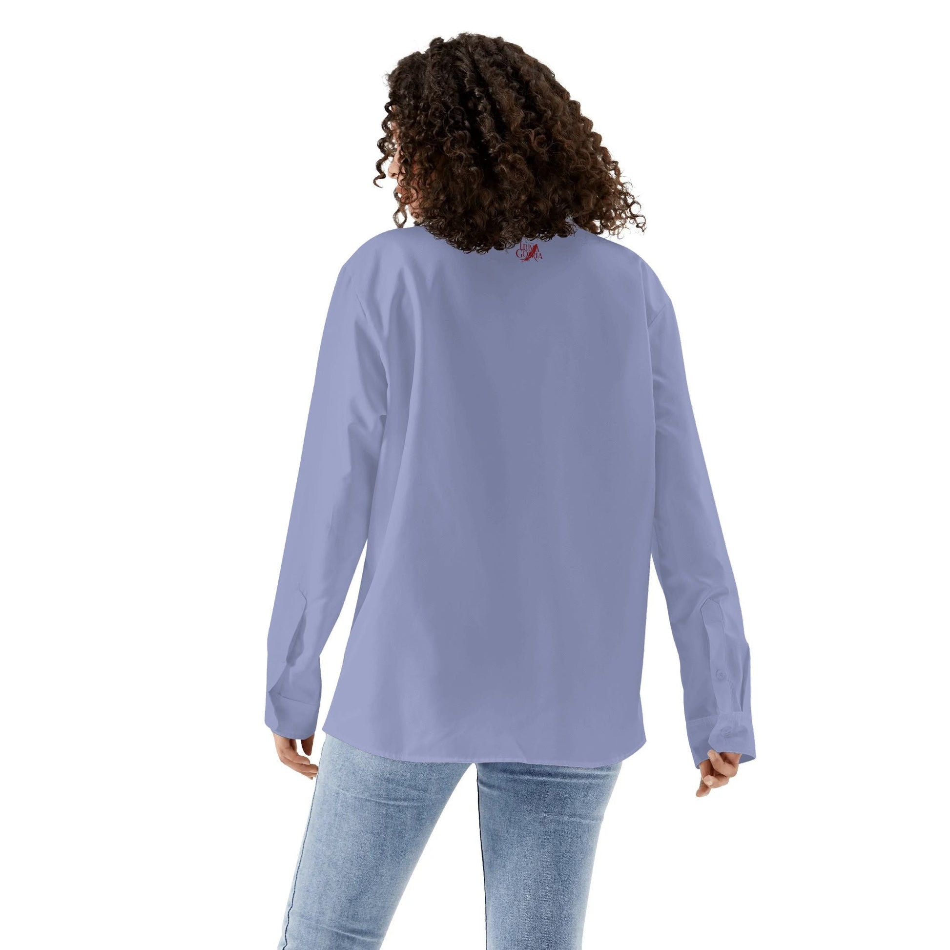 Womens Casual Long Sleeve Button Down Shirt popcustoms   Luma Gorria vêtement