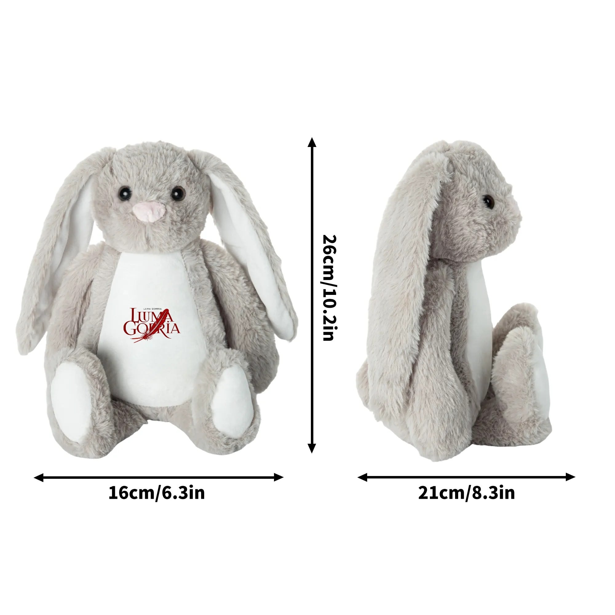 Printing Plush Stuffed Bunny Rabbit for Easter Christmas Birthday popcustoms   Luma Gorria vêtement