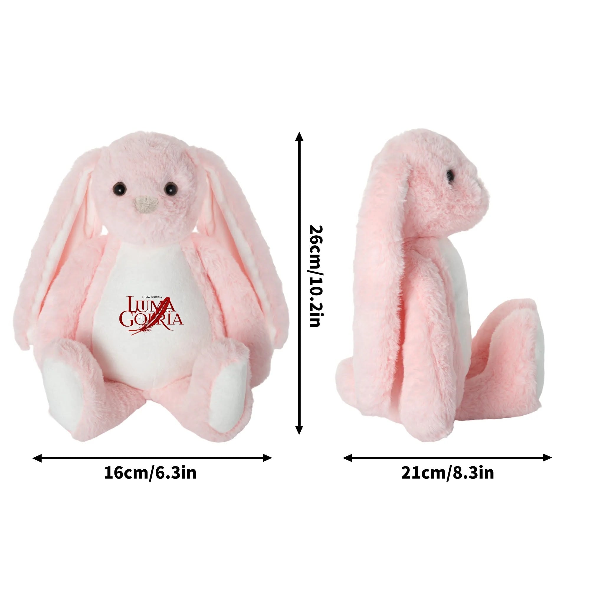 Printing Plush Stuffed Bunny Rabbit for Easter Christmas Birthday popcustoms   Luma Gorria vêtement