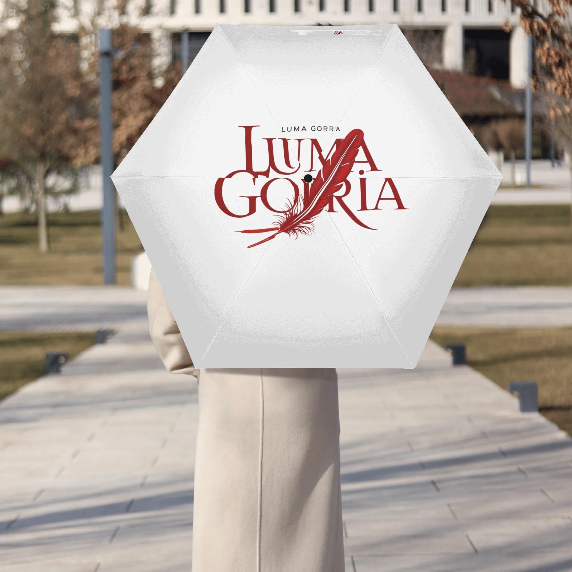 Manual Folding Umbrella Printing Outside popcustoms 40.38  Luma Gorria vêtement