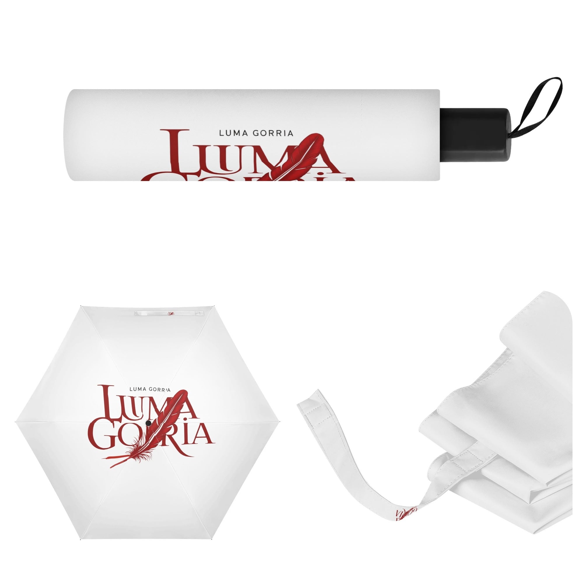Manual Folding Umbrella Printing Outside popcustoms   Luma Gorria vêtement