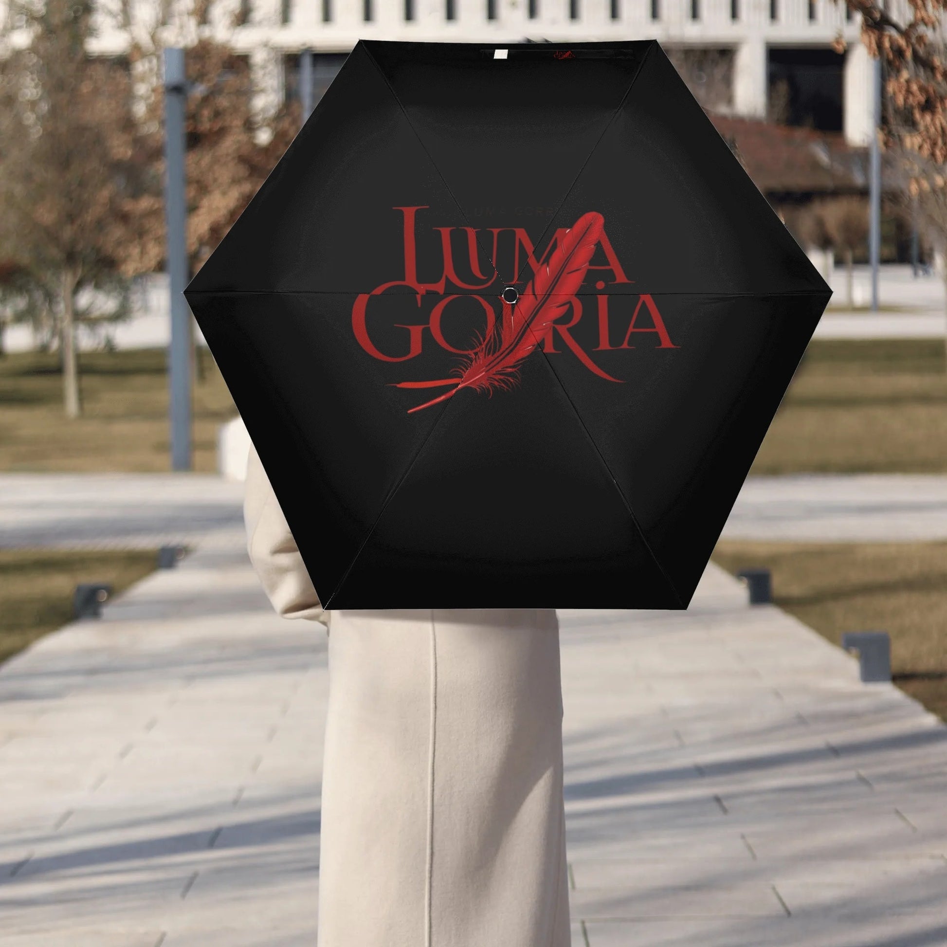 Manual Folding Umbrella Printing Outside popcustoms 40.38  Luma Gorria vêtement
