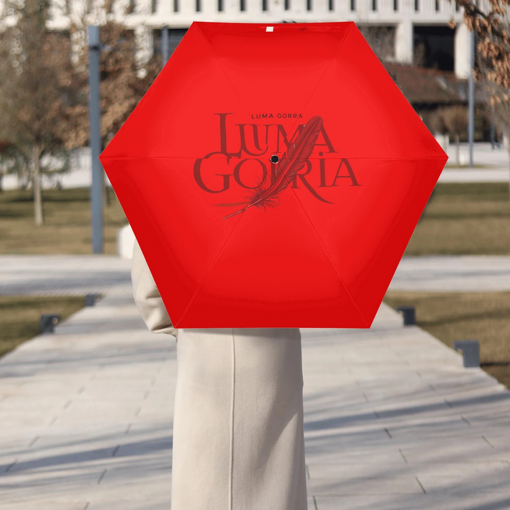Manual Folding Umbrella Printing Outside popcustoms 40.38  Luma Gorria vêtement