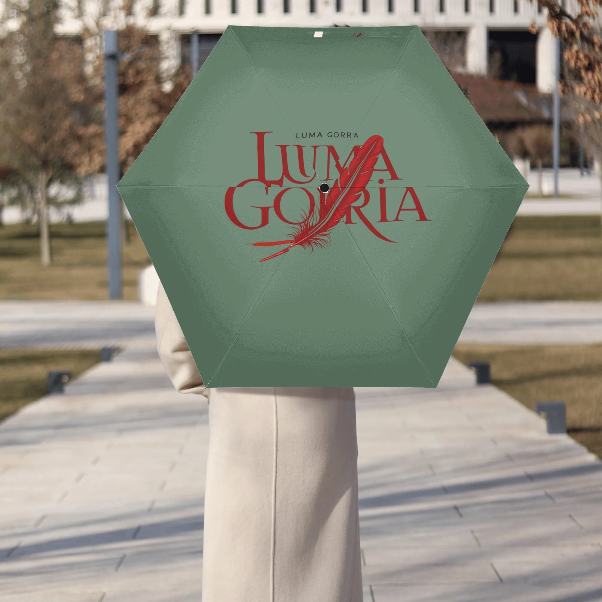 Manual Folding Umbrella Printing Outside popcustoms 40.38  Luma Gorria vêtement