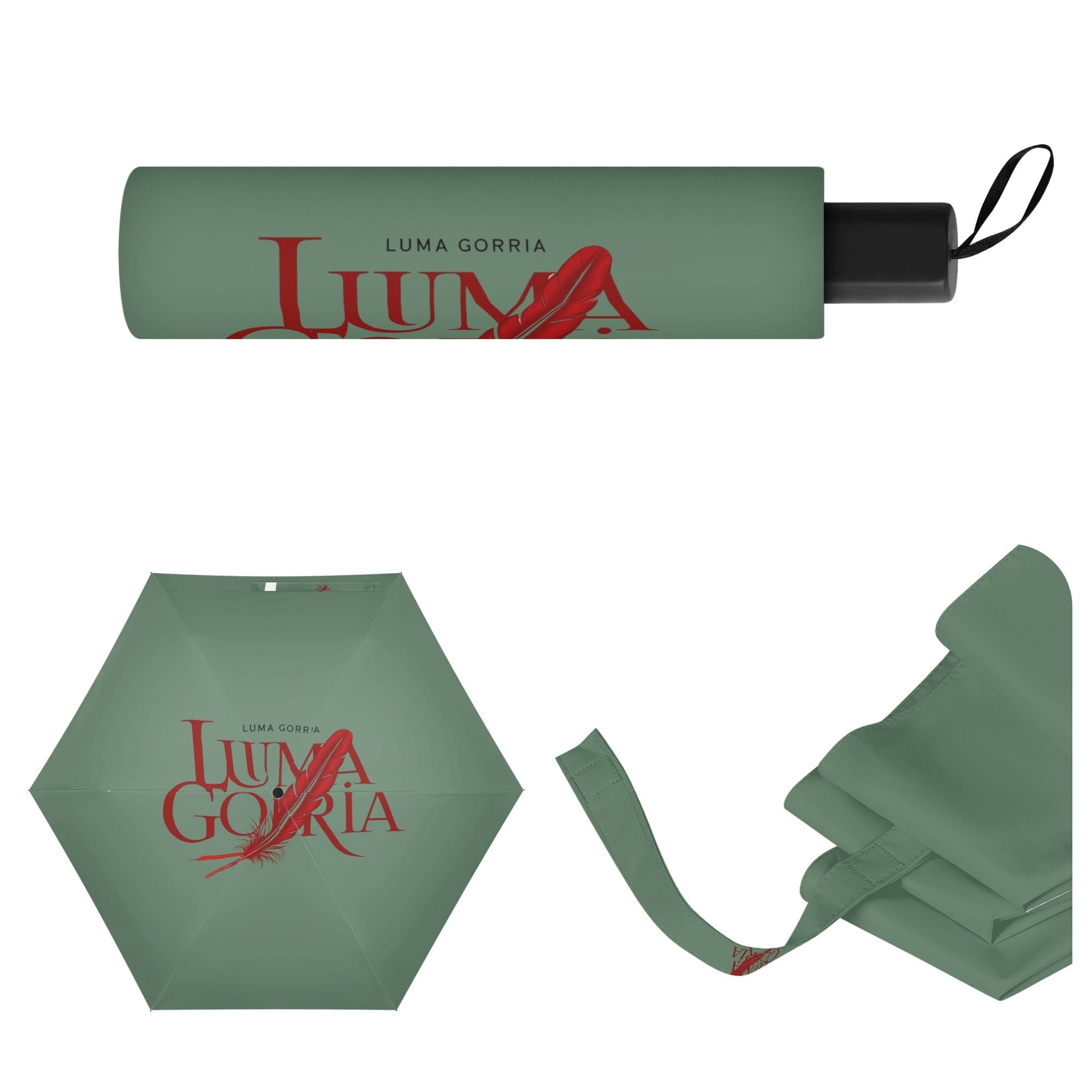Manual Folding Umbrella Printing Outside popcustoms   Luma Gorria vêtement