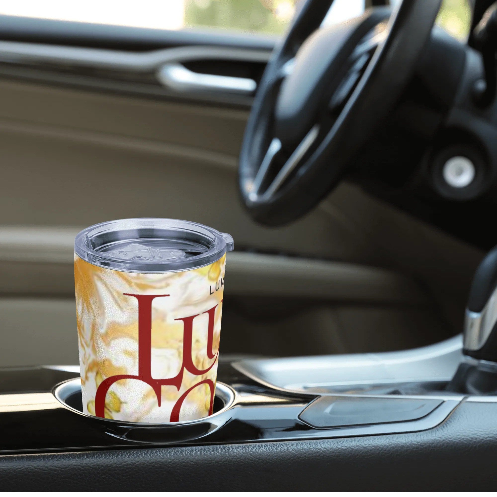 Gobelet voiture inox 590 ml – Isotherme, étanche et portable Luma Gorria vetement  Gobelet voiture inox Luma Gorria vêtement