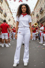 Pantalon évasé femme taille mi-haute – Confort & effet ventre plat