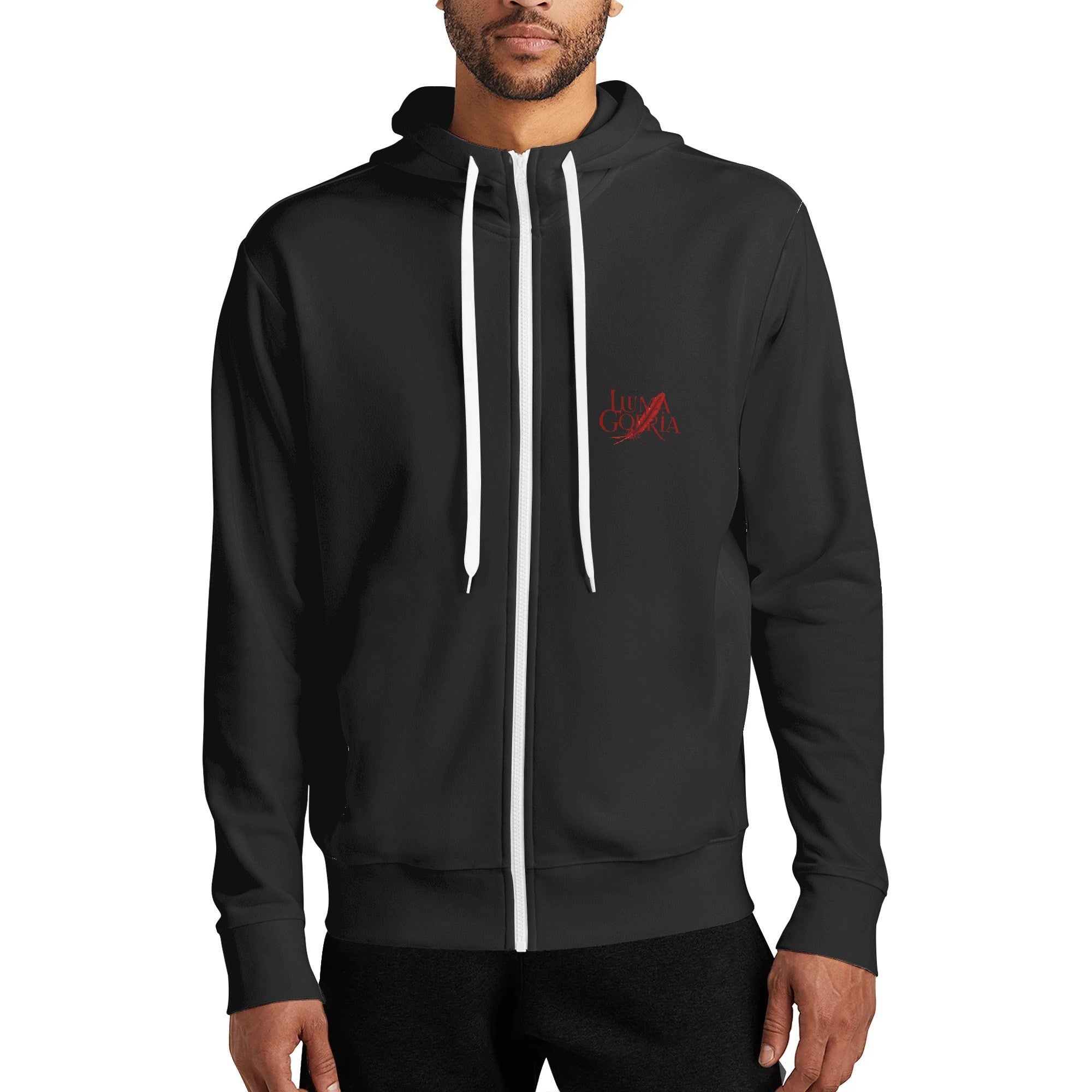 Sweat à capuche zippé – Col haut, chaud et décontracté S-5XL Luma Gorria vetement 47.00 Sweat à capuche zippé homme Luma Gorria vêtement