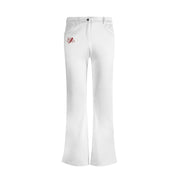 Pantalon évasé femme non porté colorie blanc