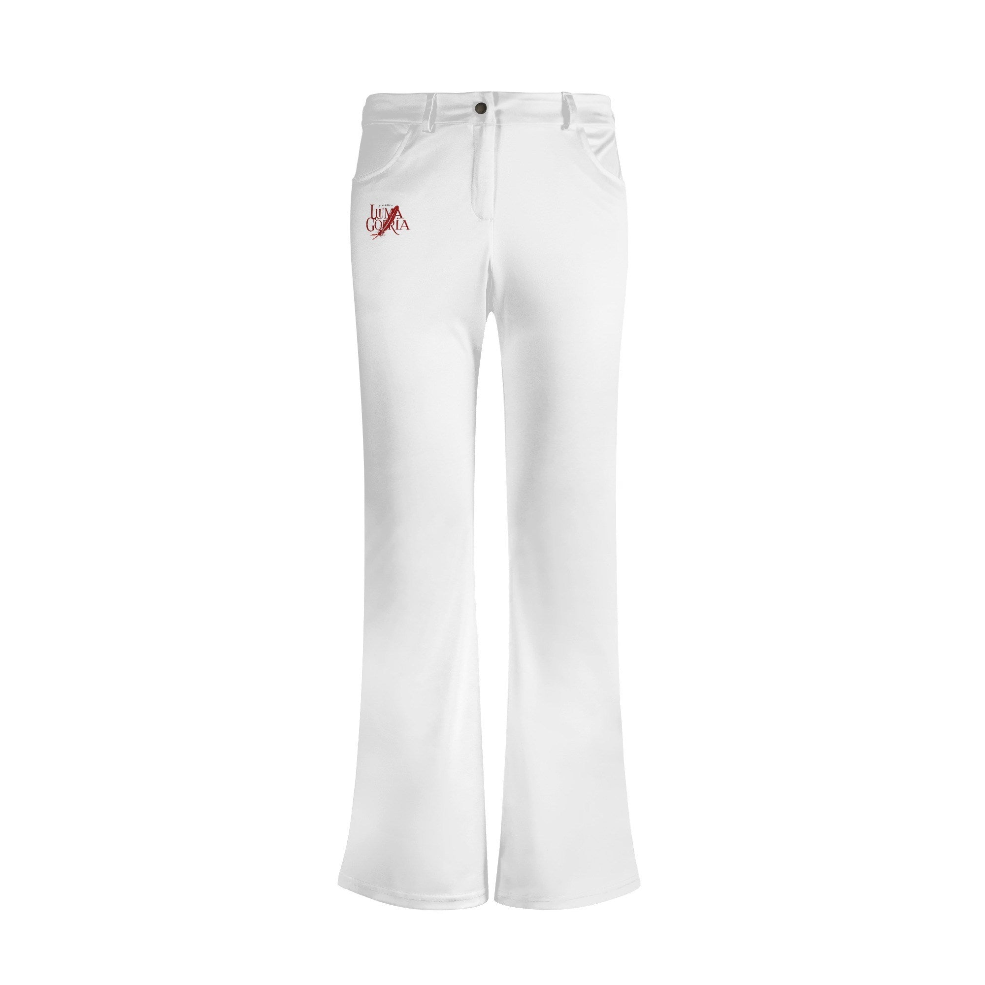 Pantalon évasé femme non porté colorie blanc