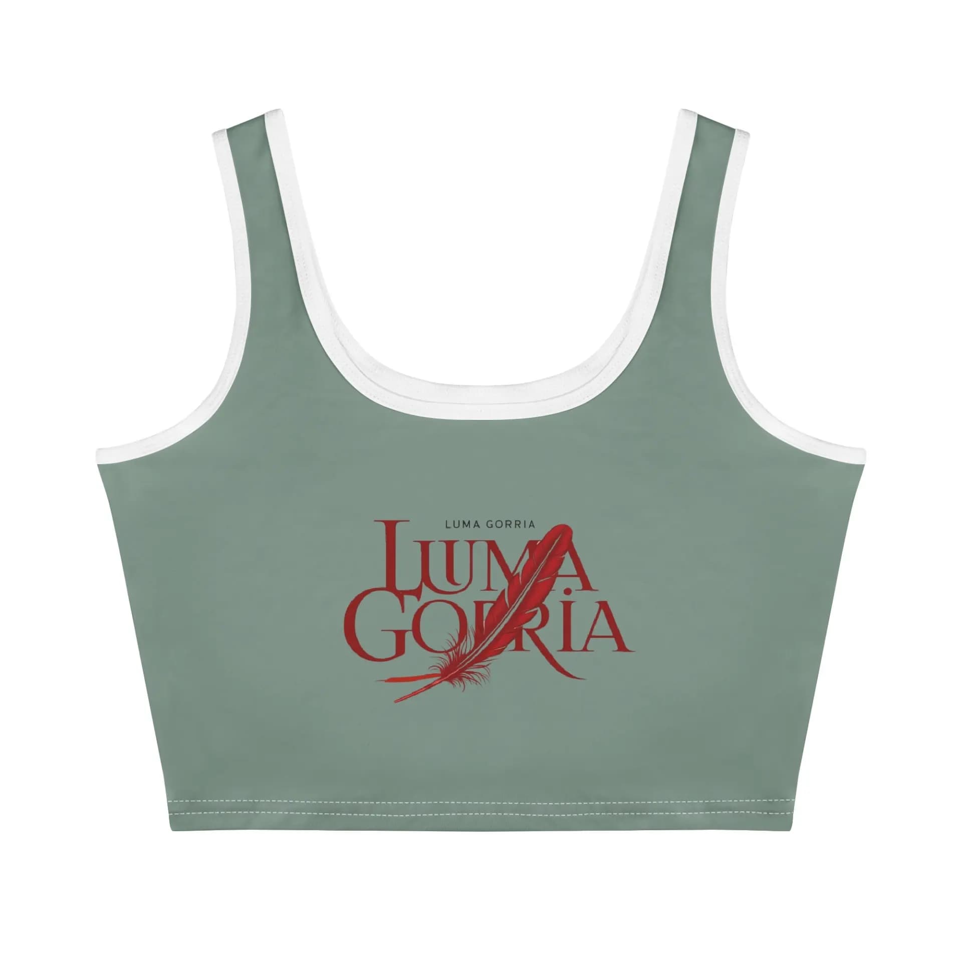 Crop top femme sans manches extensible.