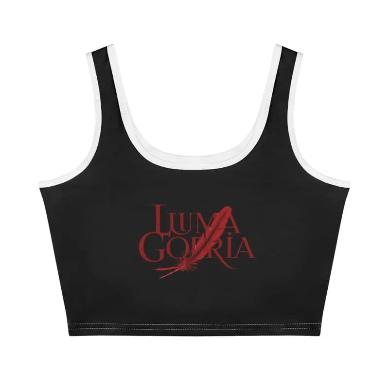 Crop top femme sans manches extensible.