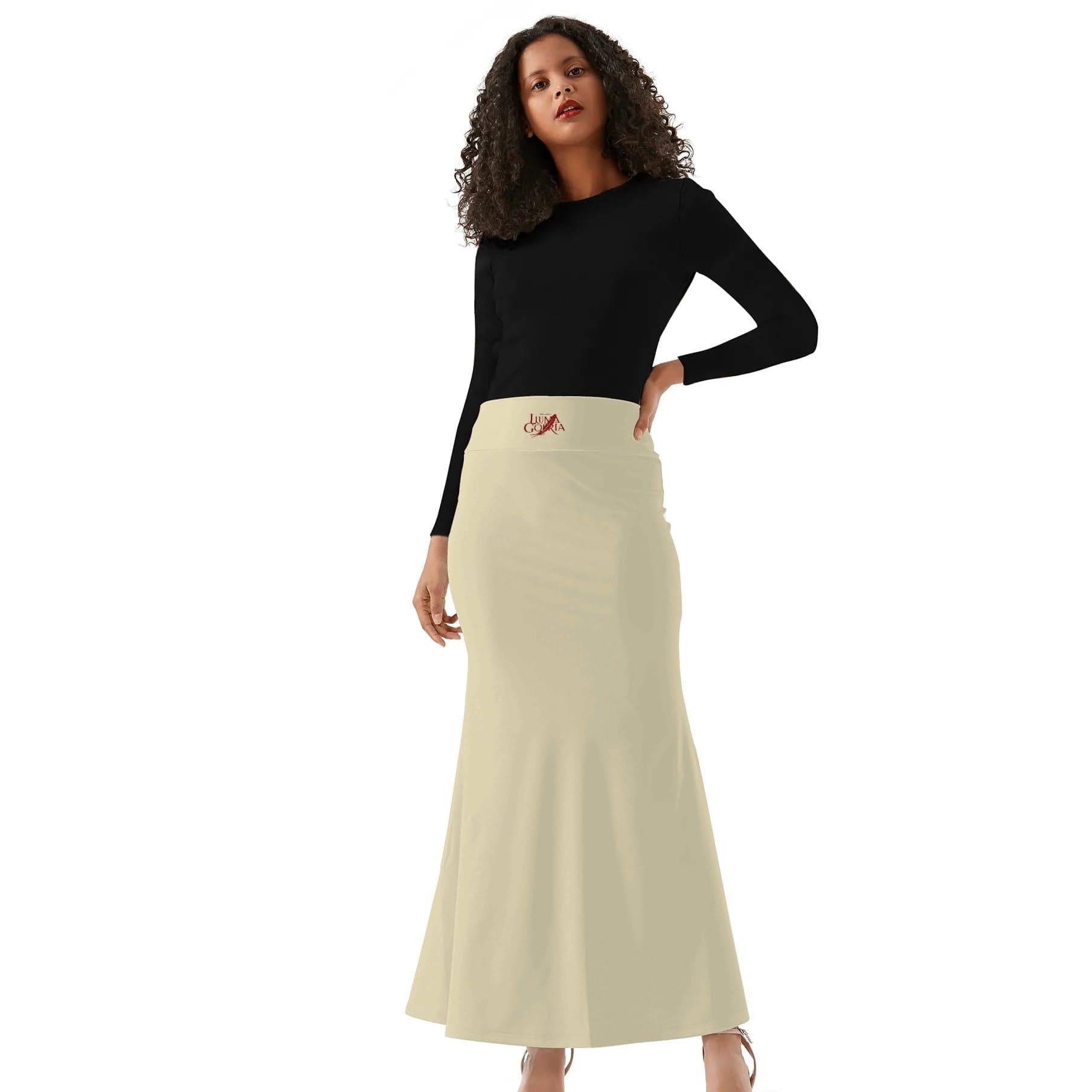 Jupe longue portefeuille sirène femme taille haute – Élégance &amp; féminité