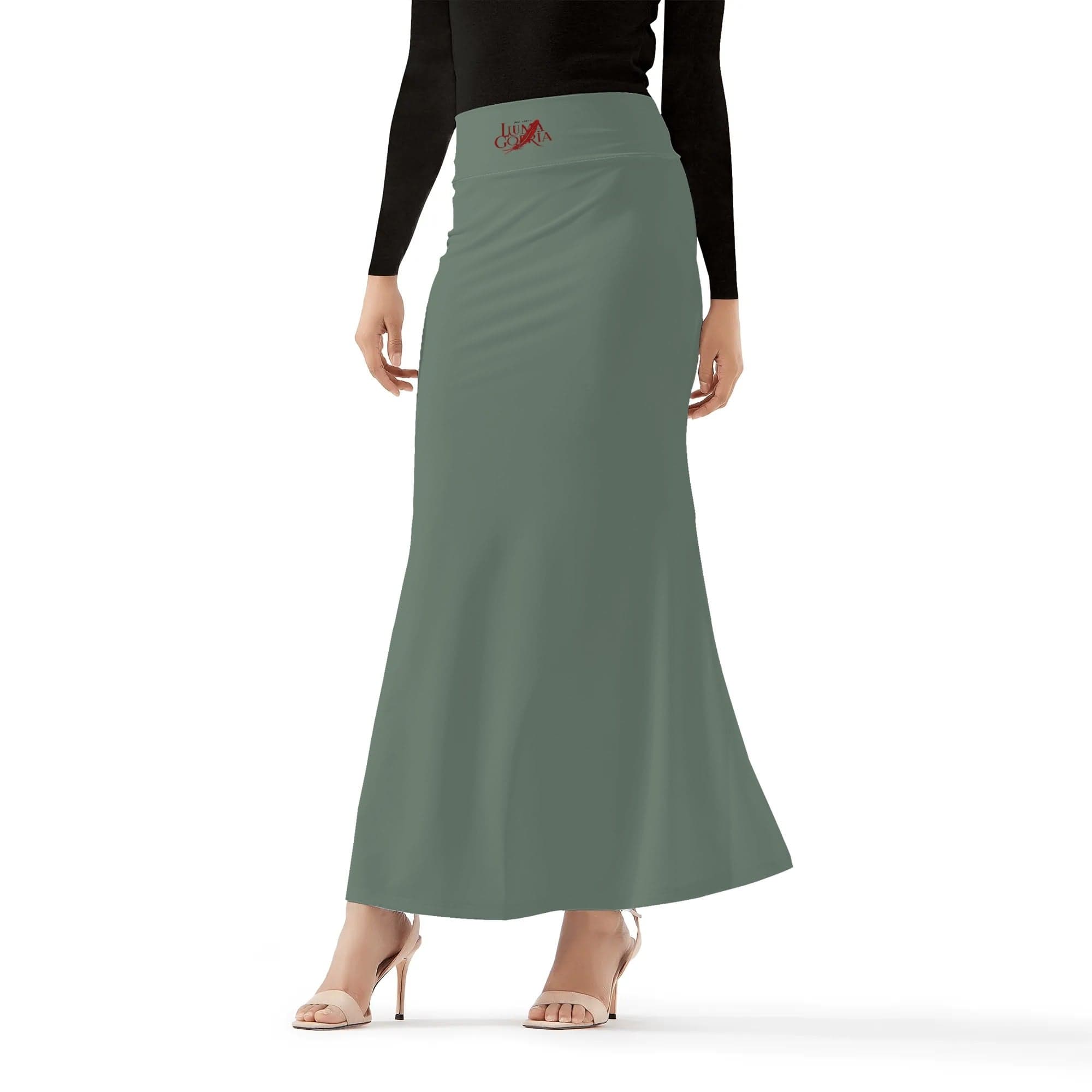 Jupe longue portefeuille sirène femme taille haute – Élégance &amp; féminité