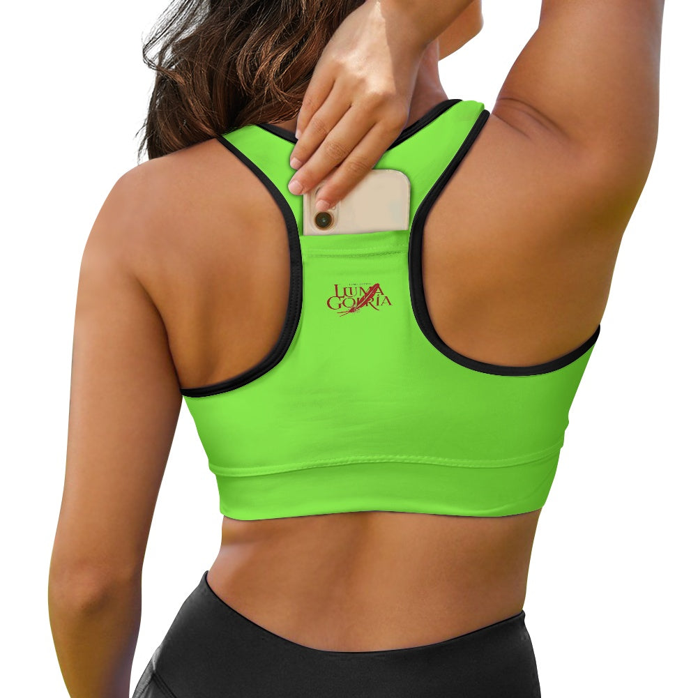 Brassière sport femme – Soutien, confort et poche arrière pratique Luma Gorria vêtement  Brassière sport femme Luma Gorria vêtement