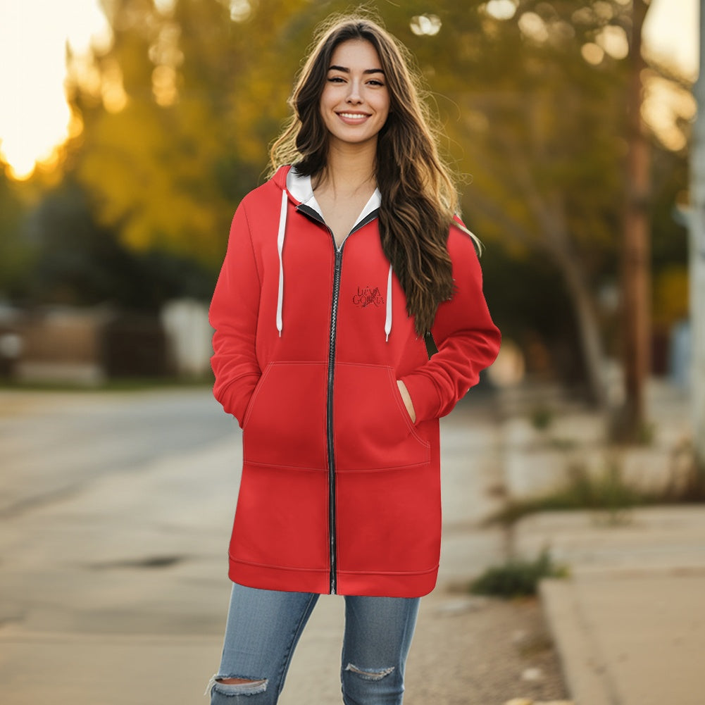Sweat à capuche femme – Mi-long, doux et zippé Luma Gorria vêtement 45.00 Sweat à capuche femme Luma Gorria vêtement