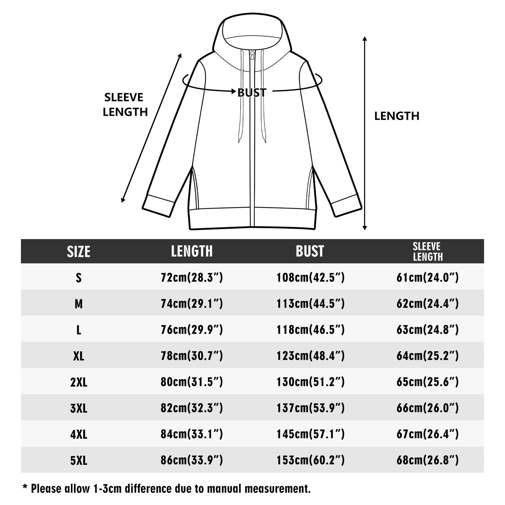 Sweat à capuche zippé – Col haut, chaud et décontracté S-5XL Luma Gorria vetement  Sweat à capuche zippé homme Luma Gorria vêtement